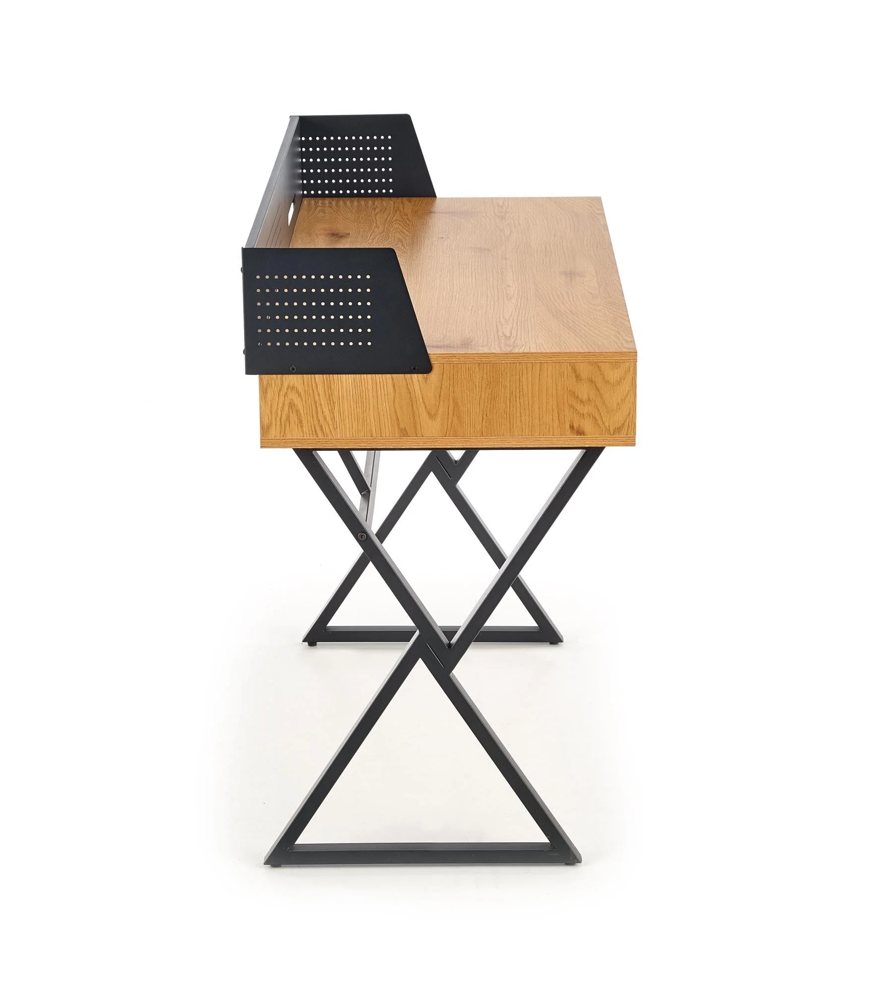 Birou B43, stejar/negru, 110x51x90 cm - Image 4