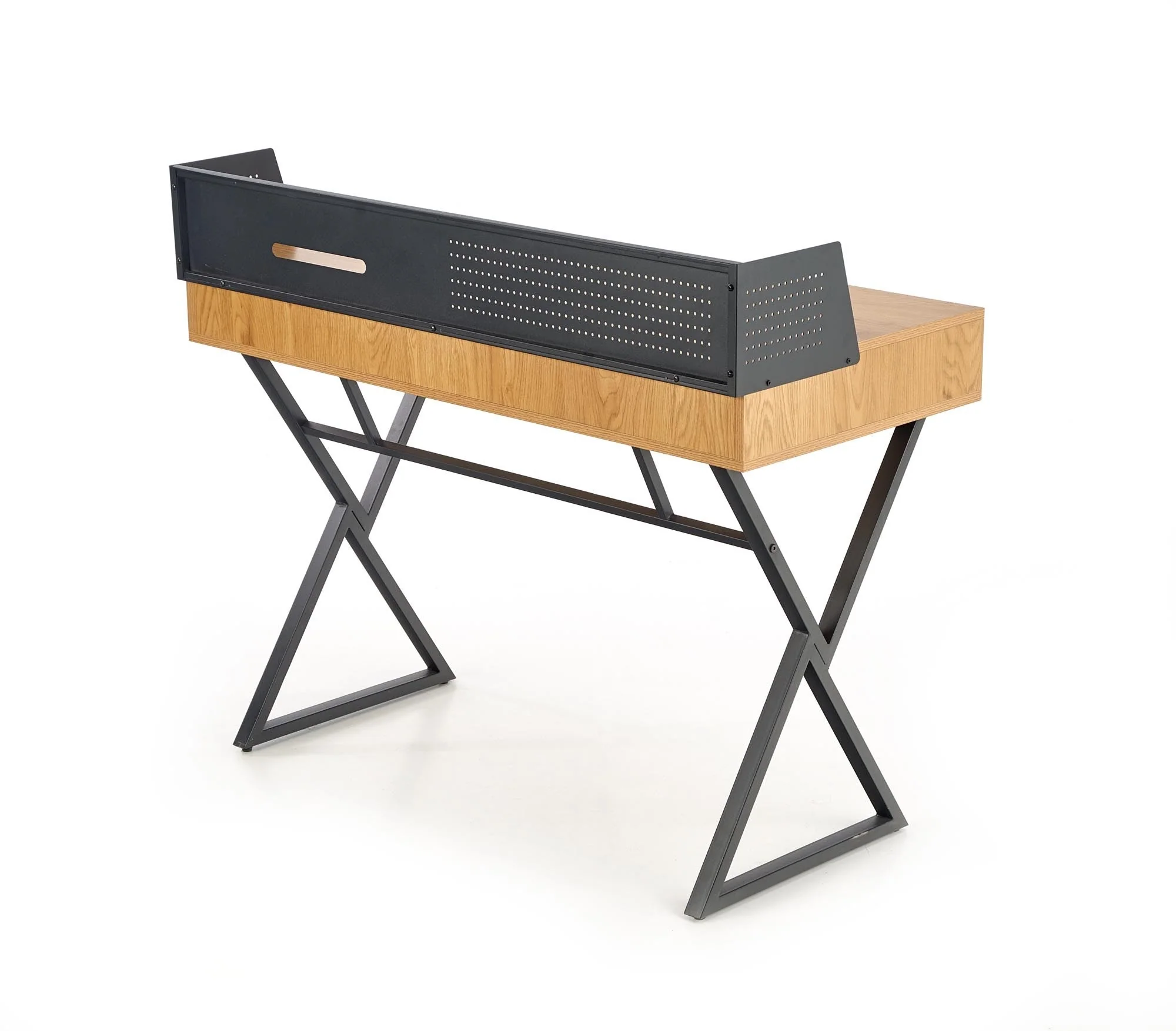 Birou B43, stejar/negru, 110x51x90 cm - Image 5
