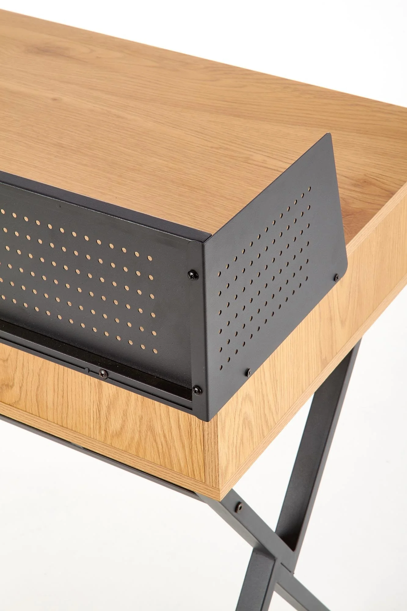 Birou B43, stejar/negru, 110x51x90 cm - Image 8