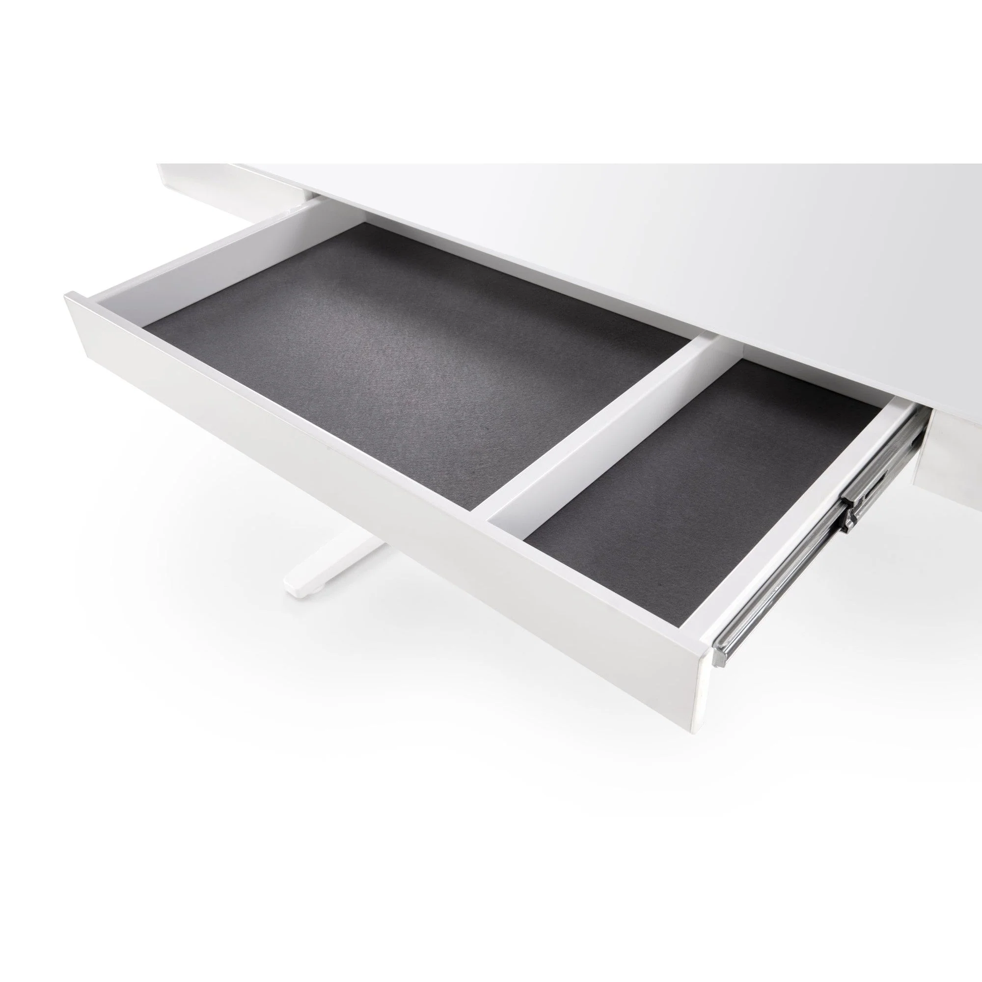 Birou B52, alb, sticla/metal, cu functie de reglare a inaltimii, 120x60x77/120 cm - Image 3