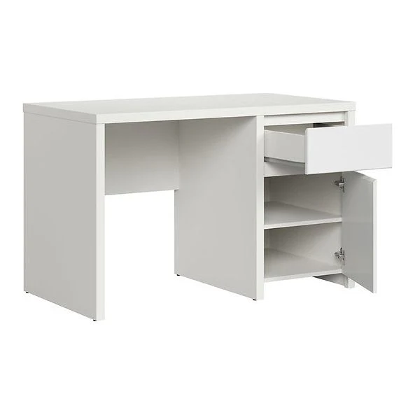 Birou calculator cu dulap alb mat Kaspian, 120X65X77 CM - Image 3