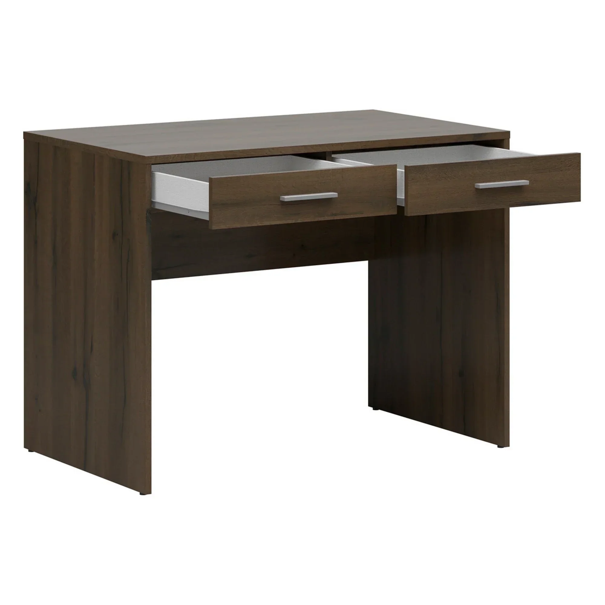 Birou NEPO PLUS, stejar inchis, PAL laminat, cu 2 sertare, 100x59x76 cm - Image 3