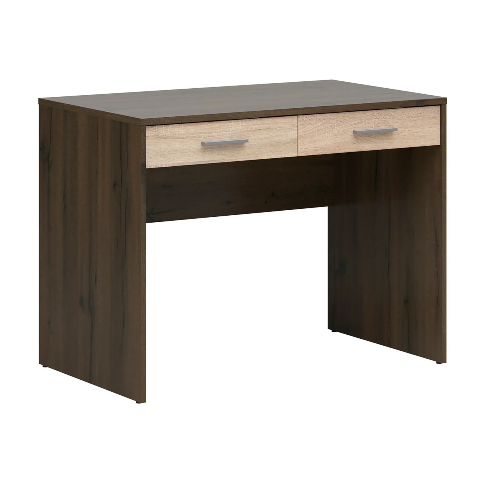 Birou NEPO PLUS, stejar nobil/stejar sonoma, PAL laminat, cu 2 sertare, 100x59x76 cm - Image 3