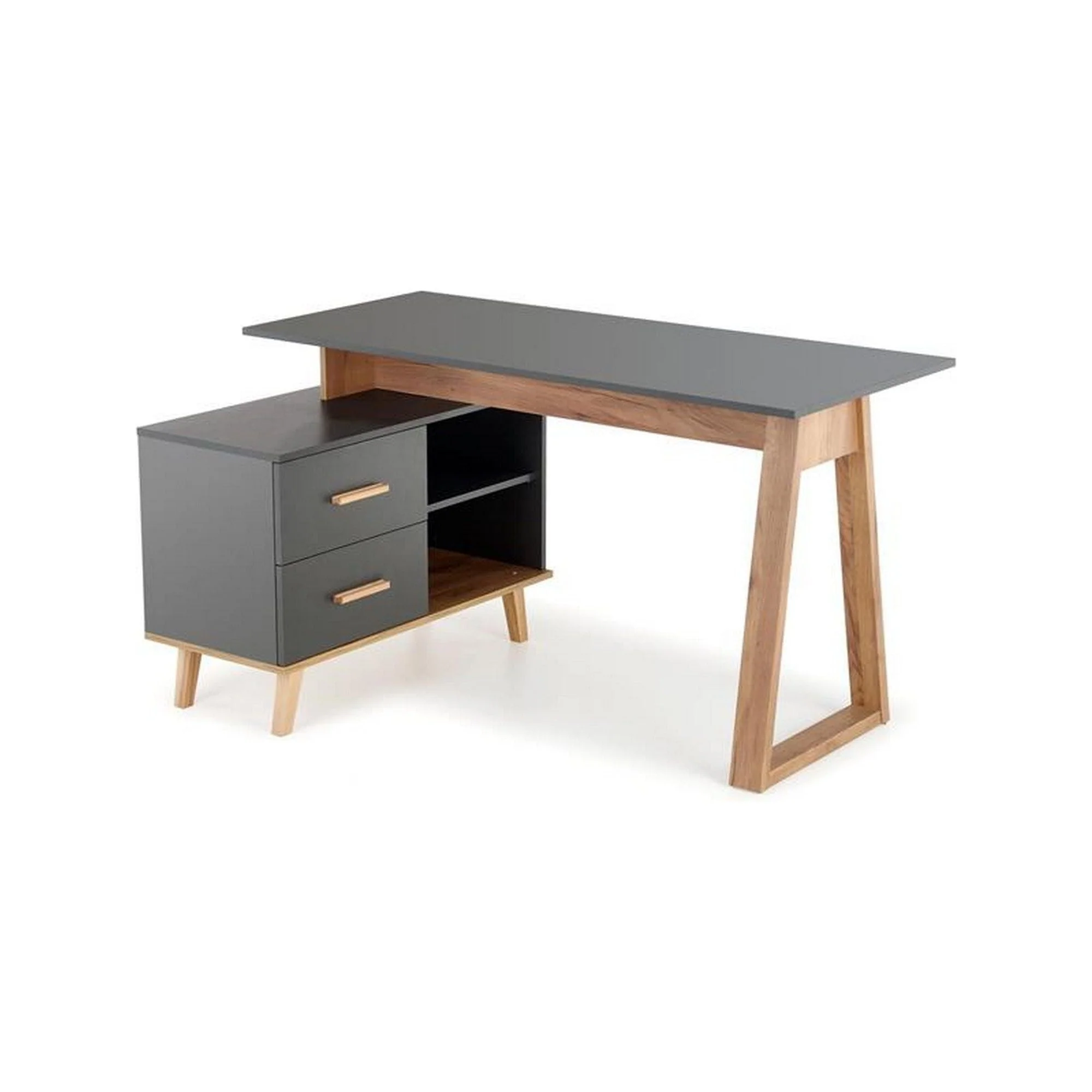 Birou SERGIO XL cu 2 sertare, antracit/wotan, 134x60x78 cm - Image 4