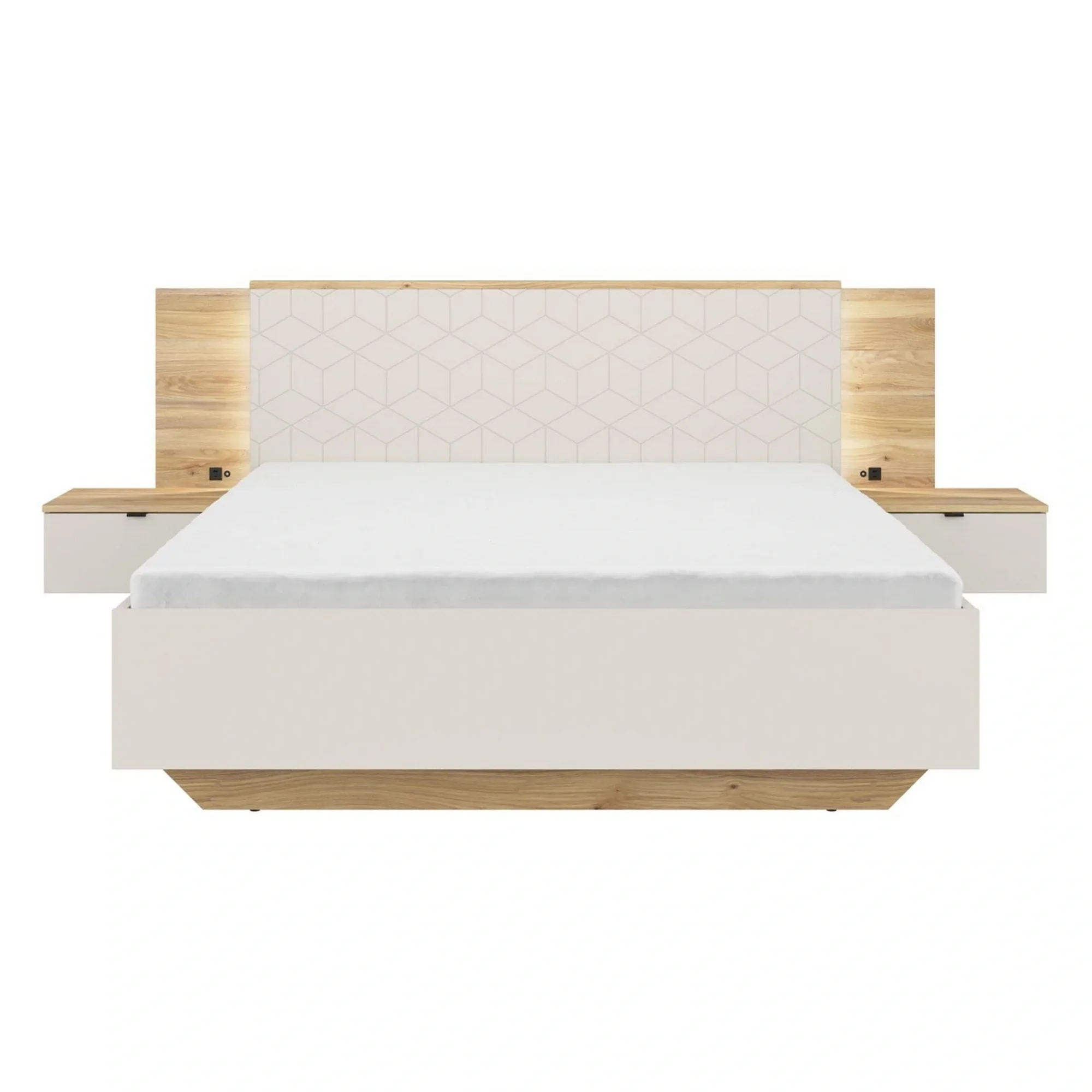 Cadru pat GLAMOUR A 160x200, casmir/stejar, PAL - Image 4