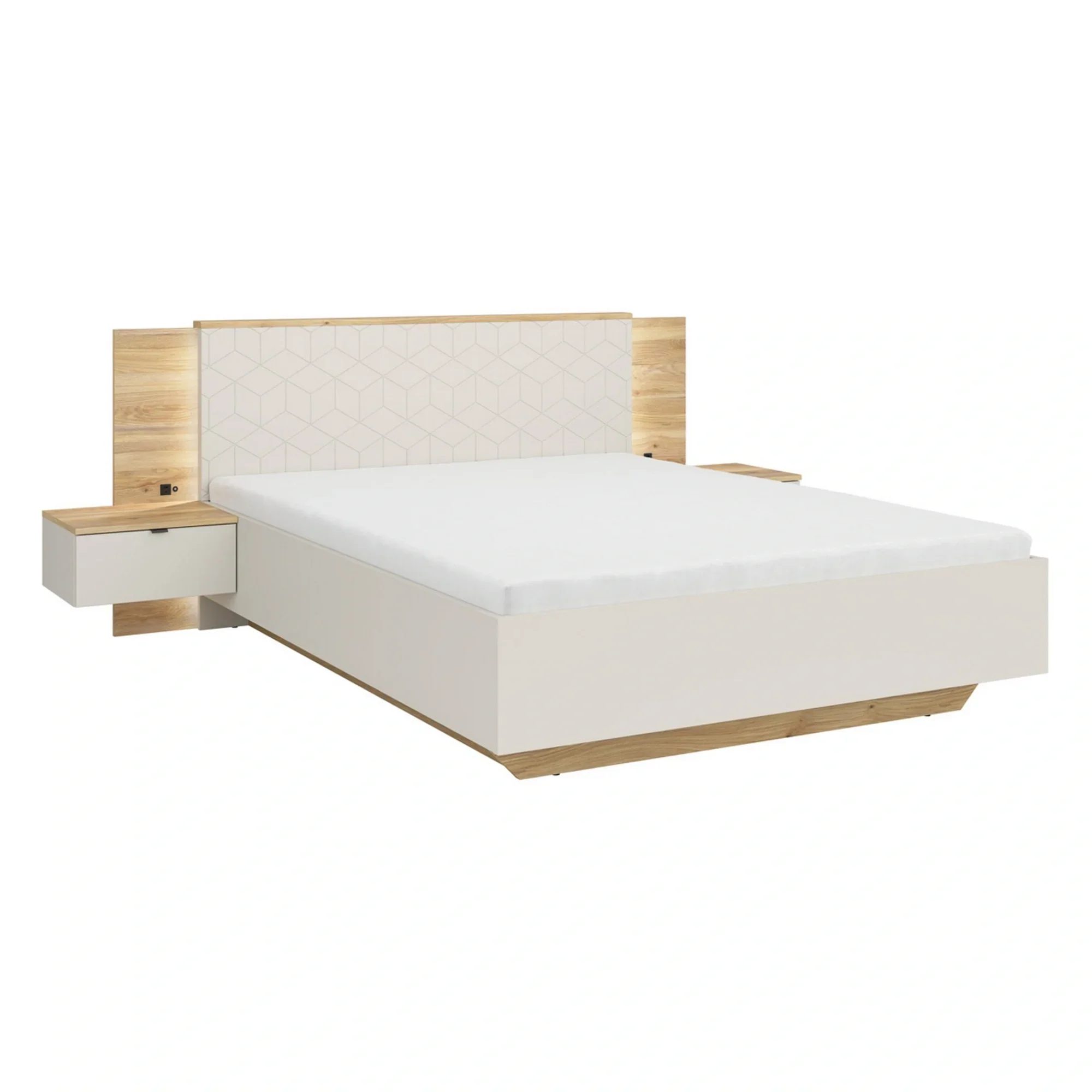 Cadru pat GLAMOUR A 160x200, casmir/stejar, PAL - Image 5