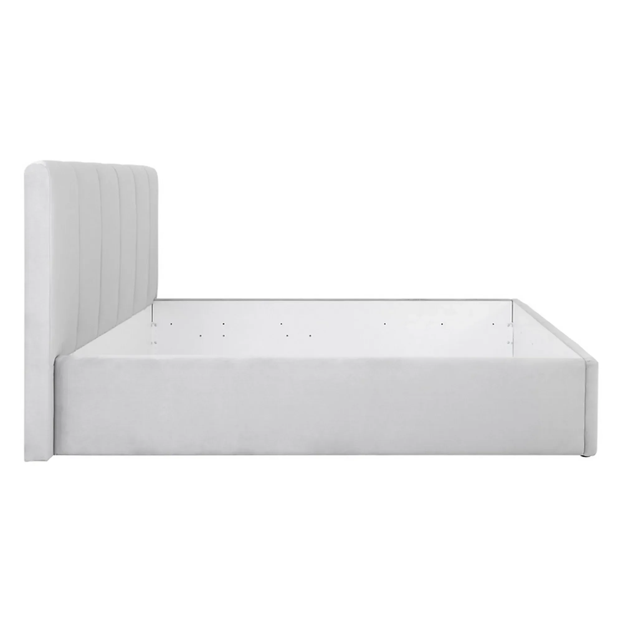 Cadru pat LONES 160x200, stofa catifelata gri deschis - Bluvel 03 - Image 3