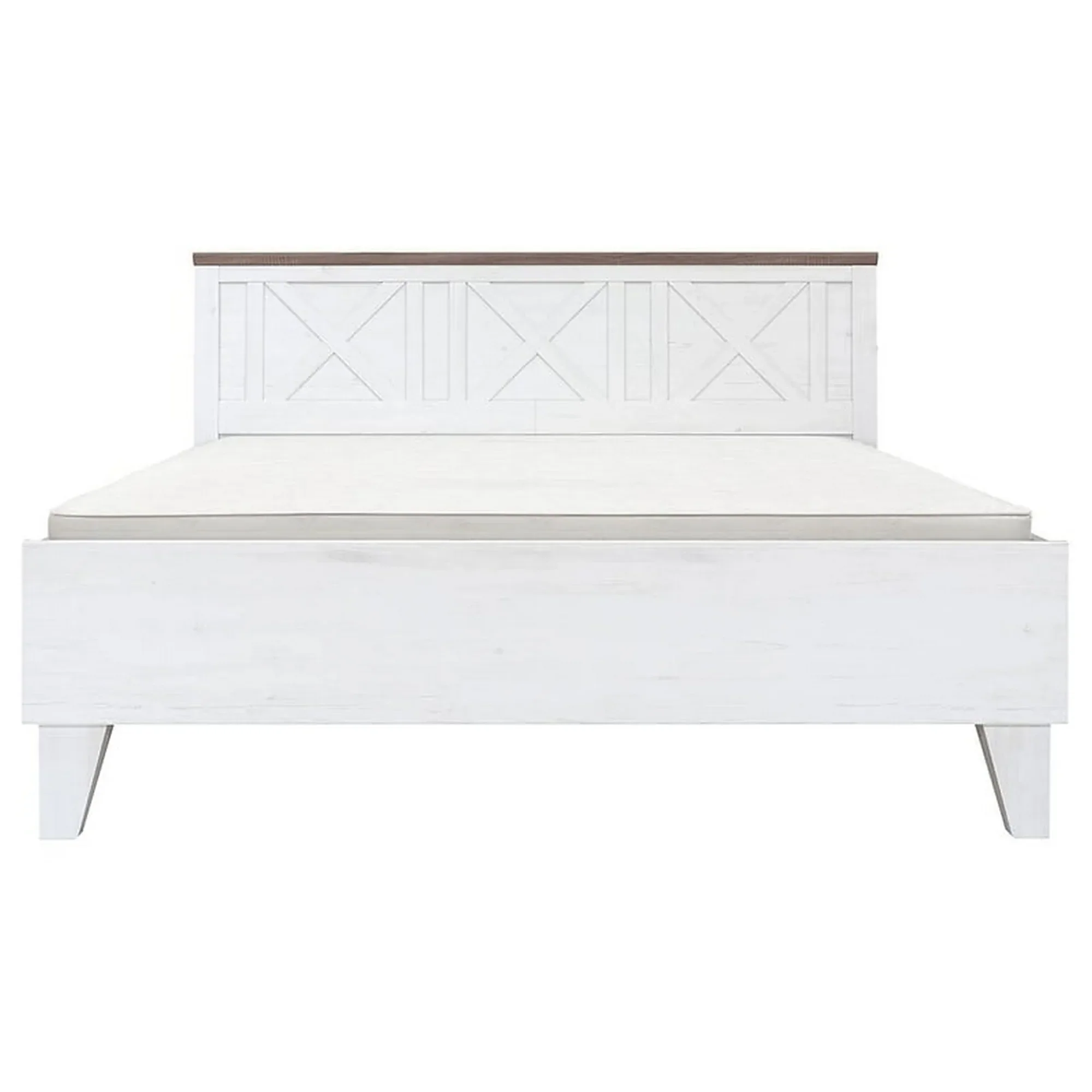 Cadru pat STOCKHOLM 160x200, pin alb andersen/stejar sonoma, PAL - Image 3