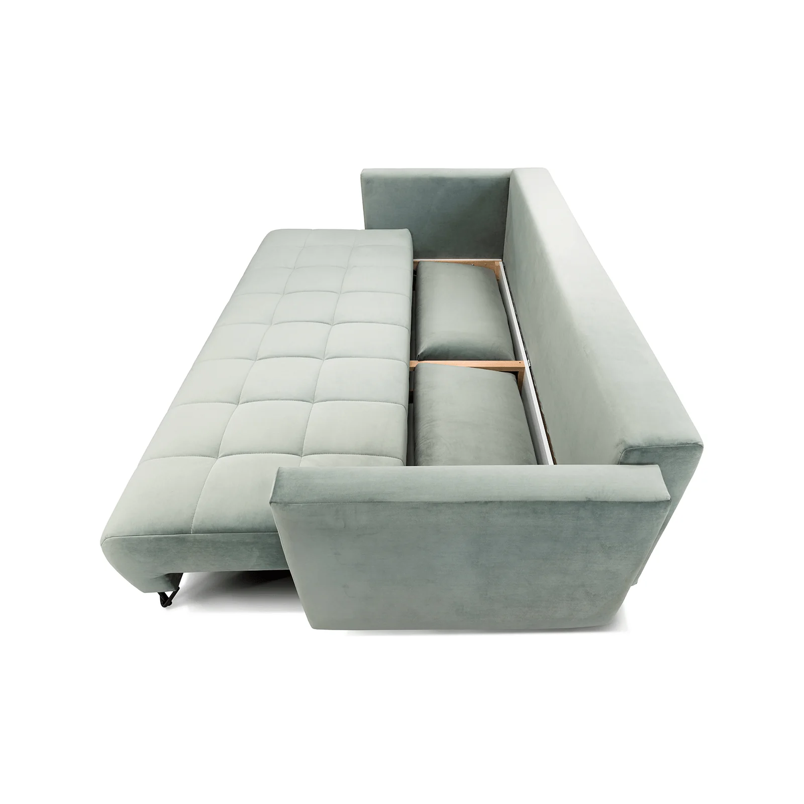 Canapea extensibila Aldo 3L, stofa catifelata albastru inchis - Monolith 79, cu lada depozitare, 227x106x92 cm - Image 3