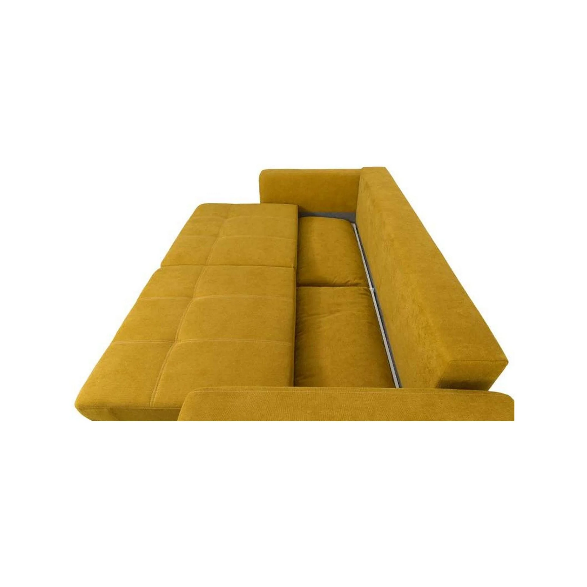 Canapea extensibila KARISA, stofa catifelata gri Monolith 85, lada depozitare, 3 locuri, 246x111x93 cm - Image 5