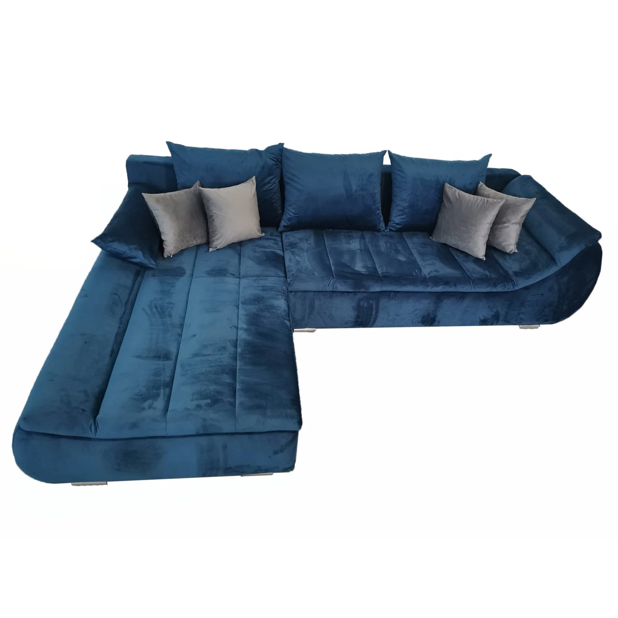 Coltar ROSARIO-OANA, stofa catifelata bleumarin, 300X200X76 cm, extensibil - Image 3