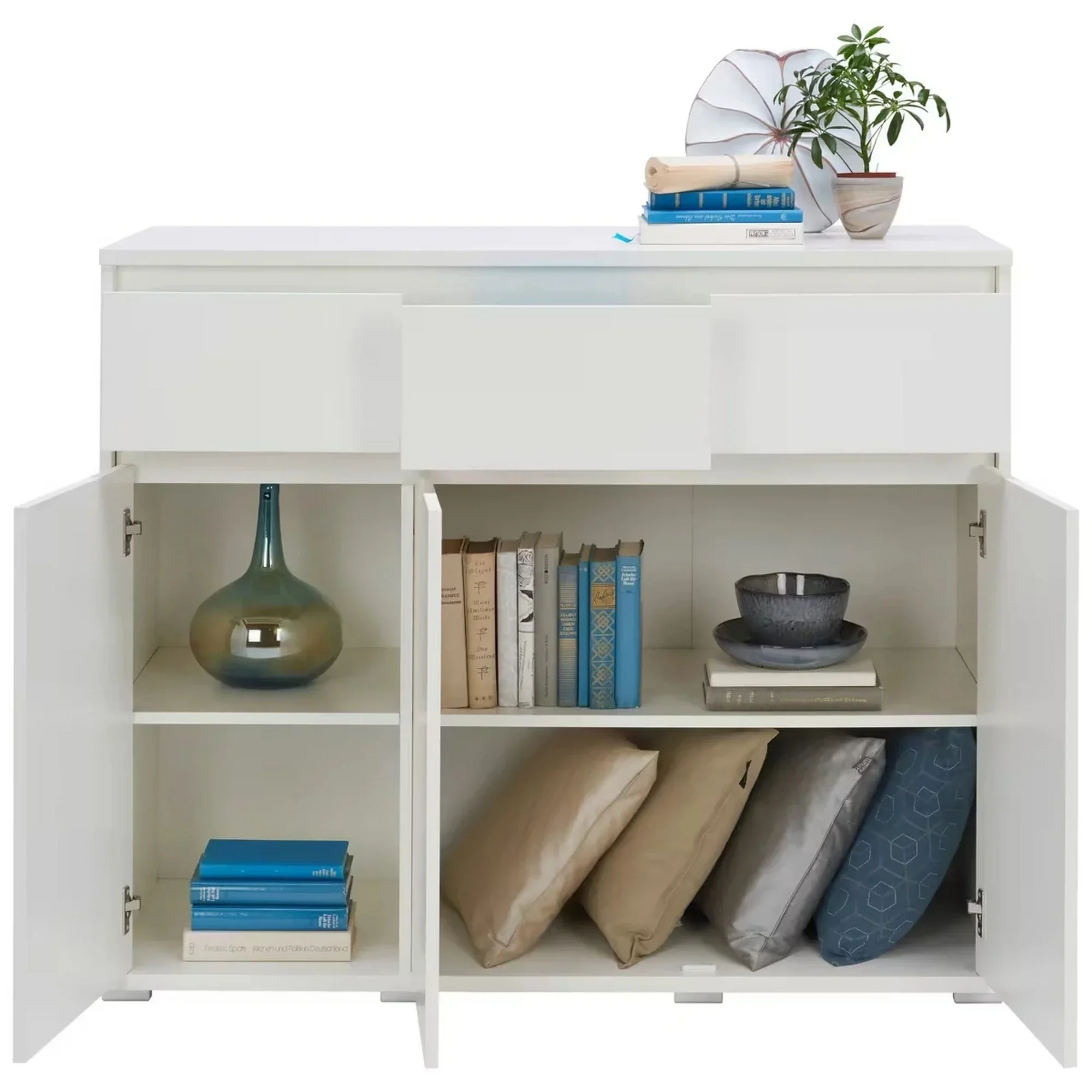 Comoda LINE, alb, PAL, 120x48x103 cm - Image 3
