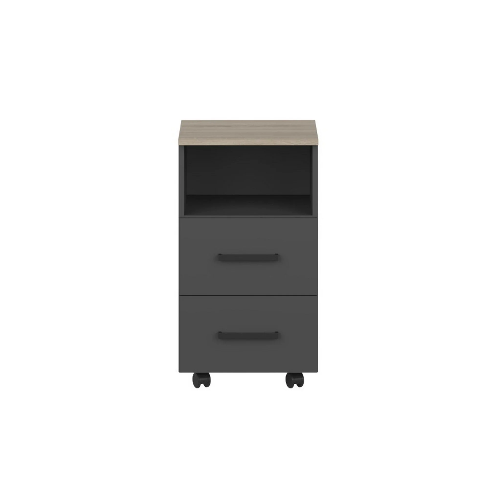 Comoda birou OFFICE NEW, gri antracit/stejar sonoma, PAL, 41x45x73 cm - Image 4