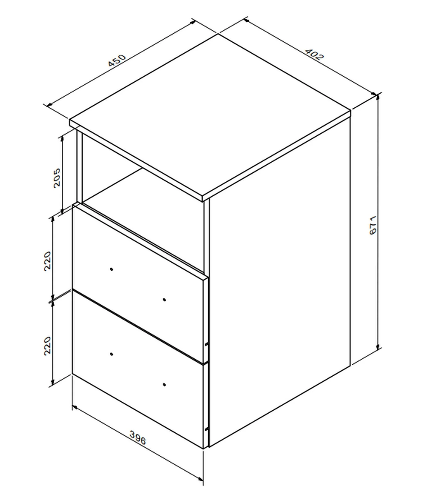 Comoda birou OFFICE NEW, gri antracit/stejar sonoma, PAL, 41x45x73 cm - Image 5