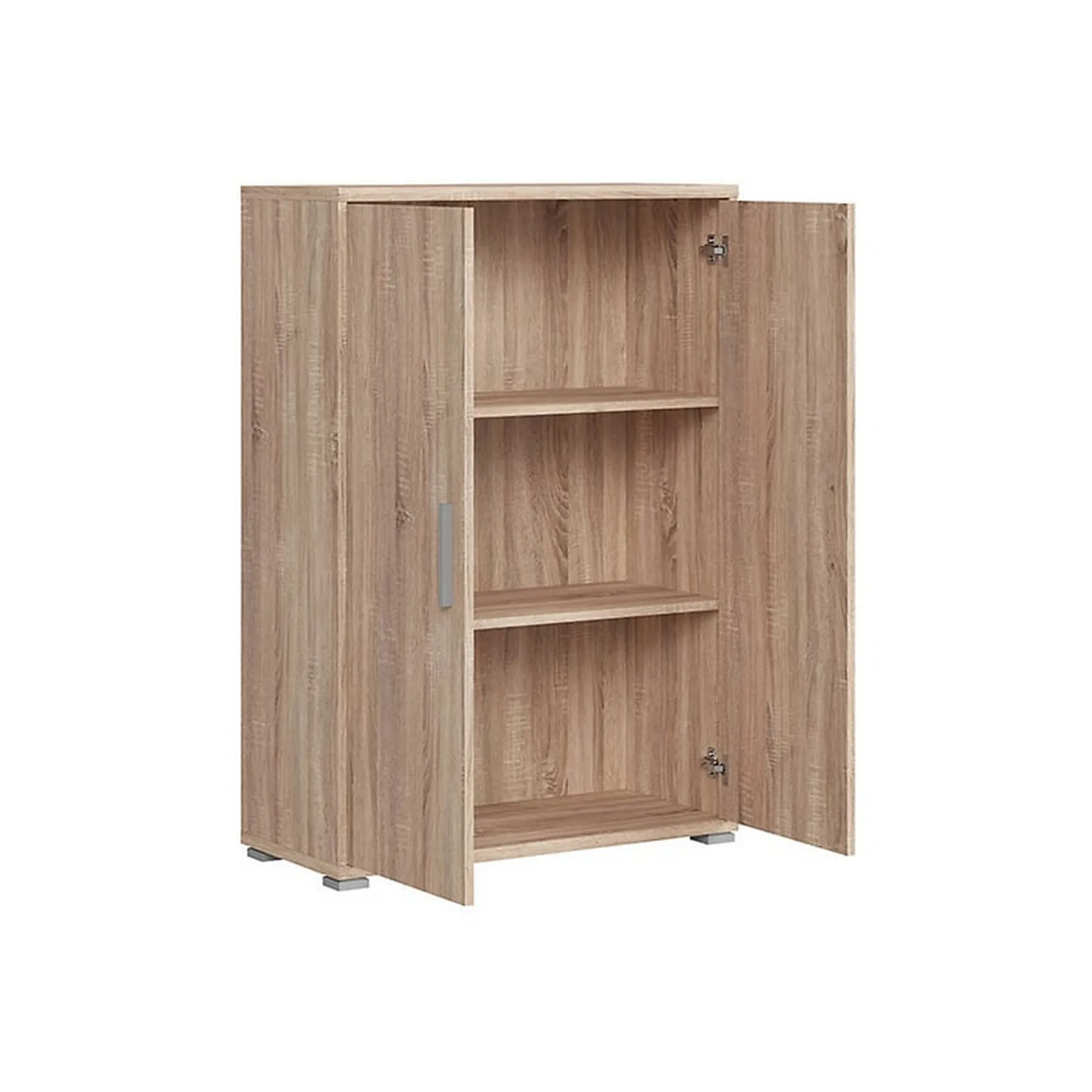Dulap OFFICE, stejar sonoma, PAL laminat, cu 2 usi, 80x35x114 cm - Image 3