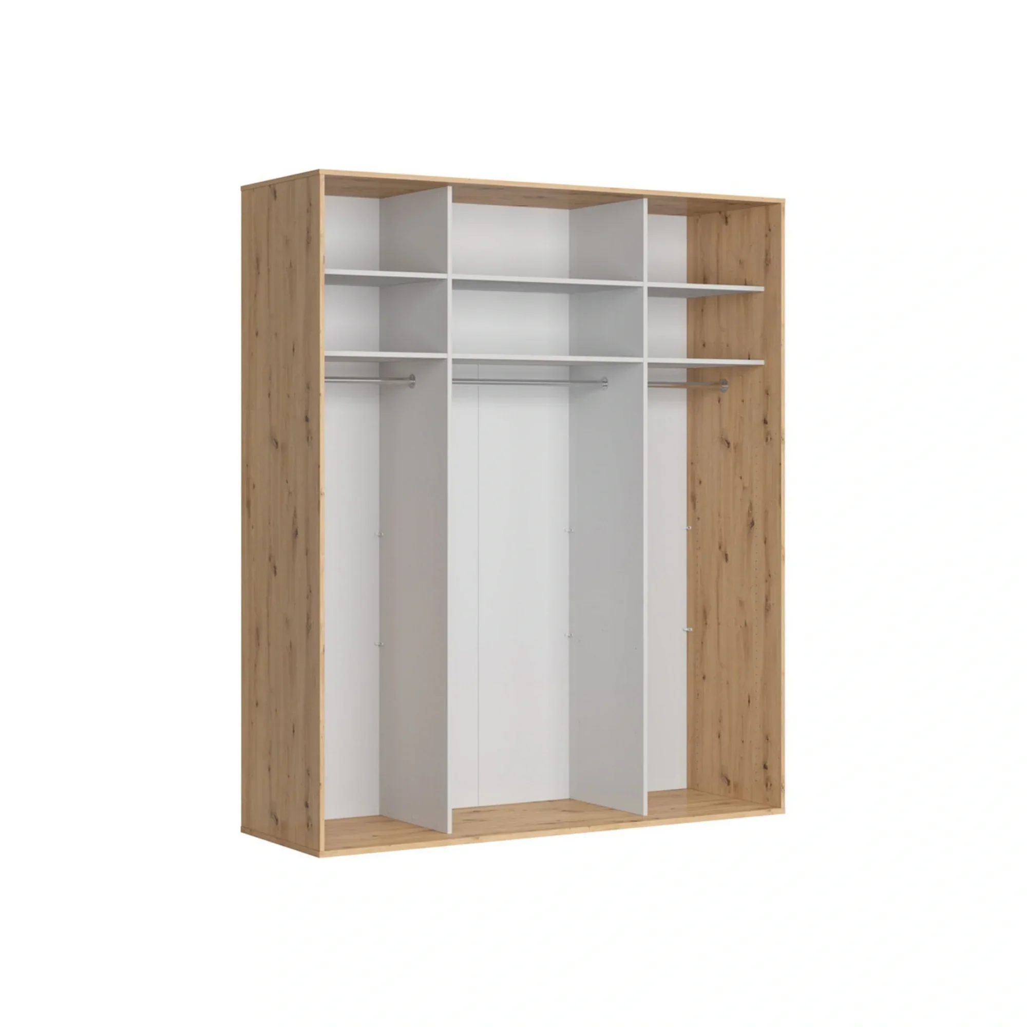 Dulap FLEX, stejar artisan, PAL, cu 2 usi glisante, 200x66x240 cm - Image 8