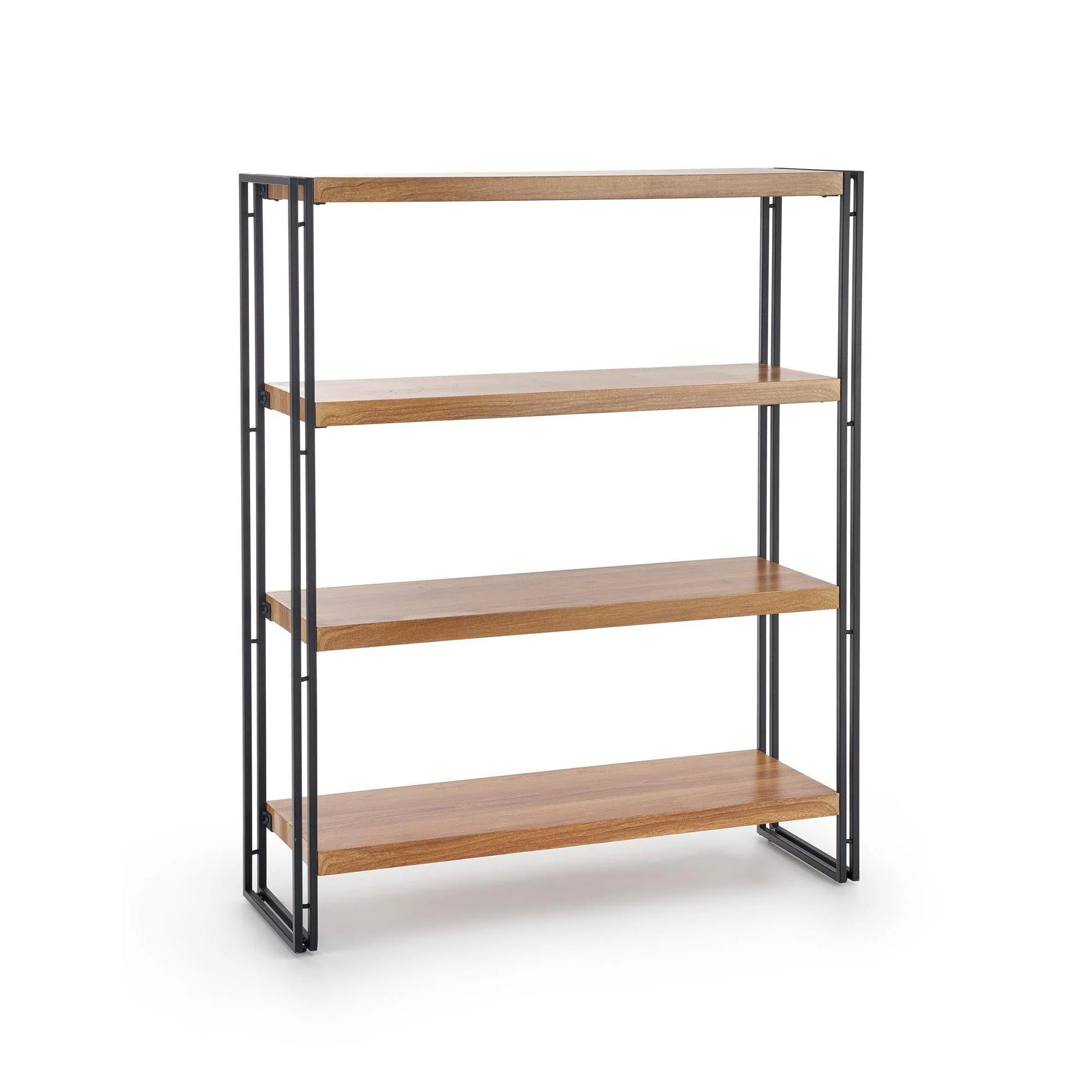 Etajera Bolivar, MDF stejar/negru, 100X30X120 cm - Image 4