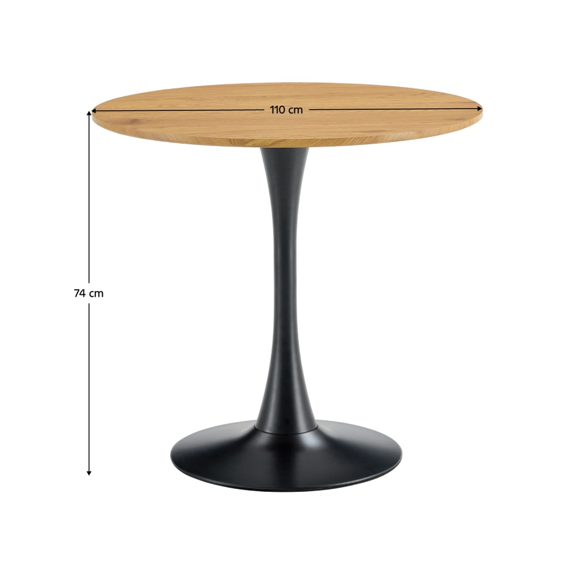 Masa bar REVENTON NEW, stejar/negru, 110x110x74 cm - Image 3