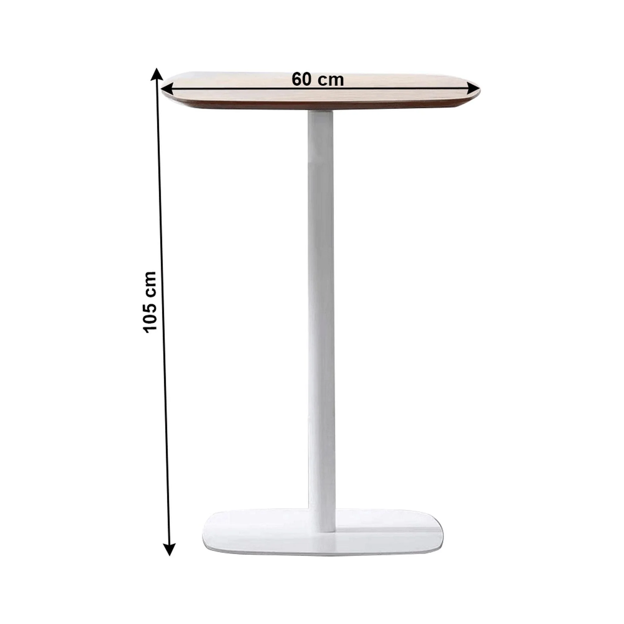 Masa de bar HARLOV, stejar/alb, metal, 60x105 cm - Image 3