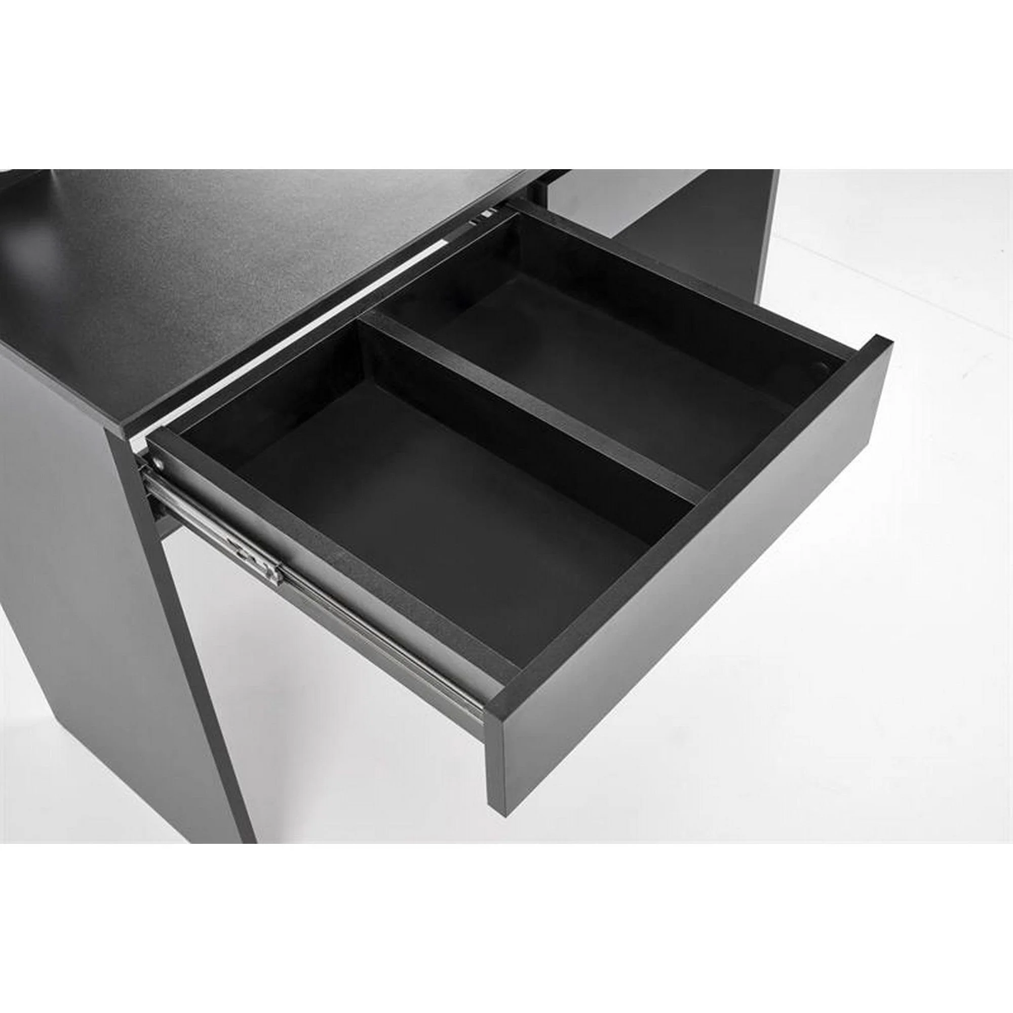 Masa de toaleta Hollywood, negru, iluminare led, oglinda, 94x43x140 cm - Image 9