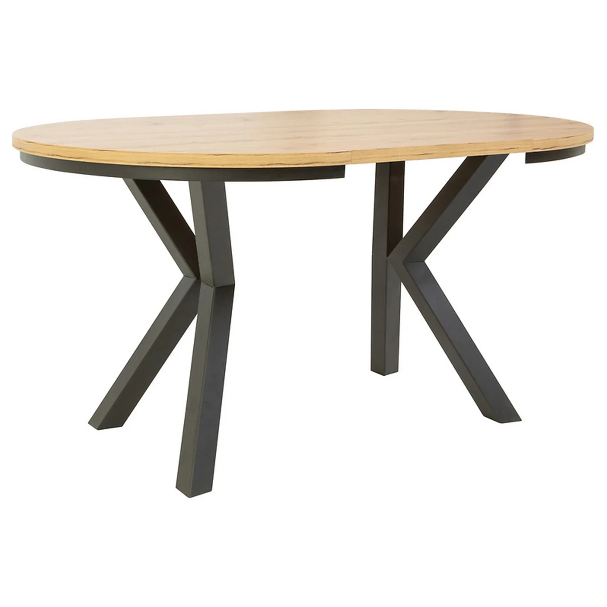 Masa extensibila ELAND, stejar artisan/negru, PAL laminat/metal, 100/200x100x76 cm - Image 3