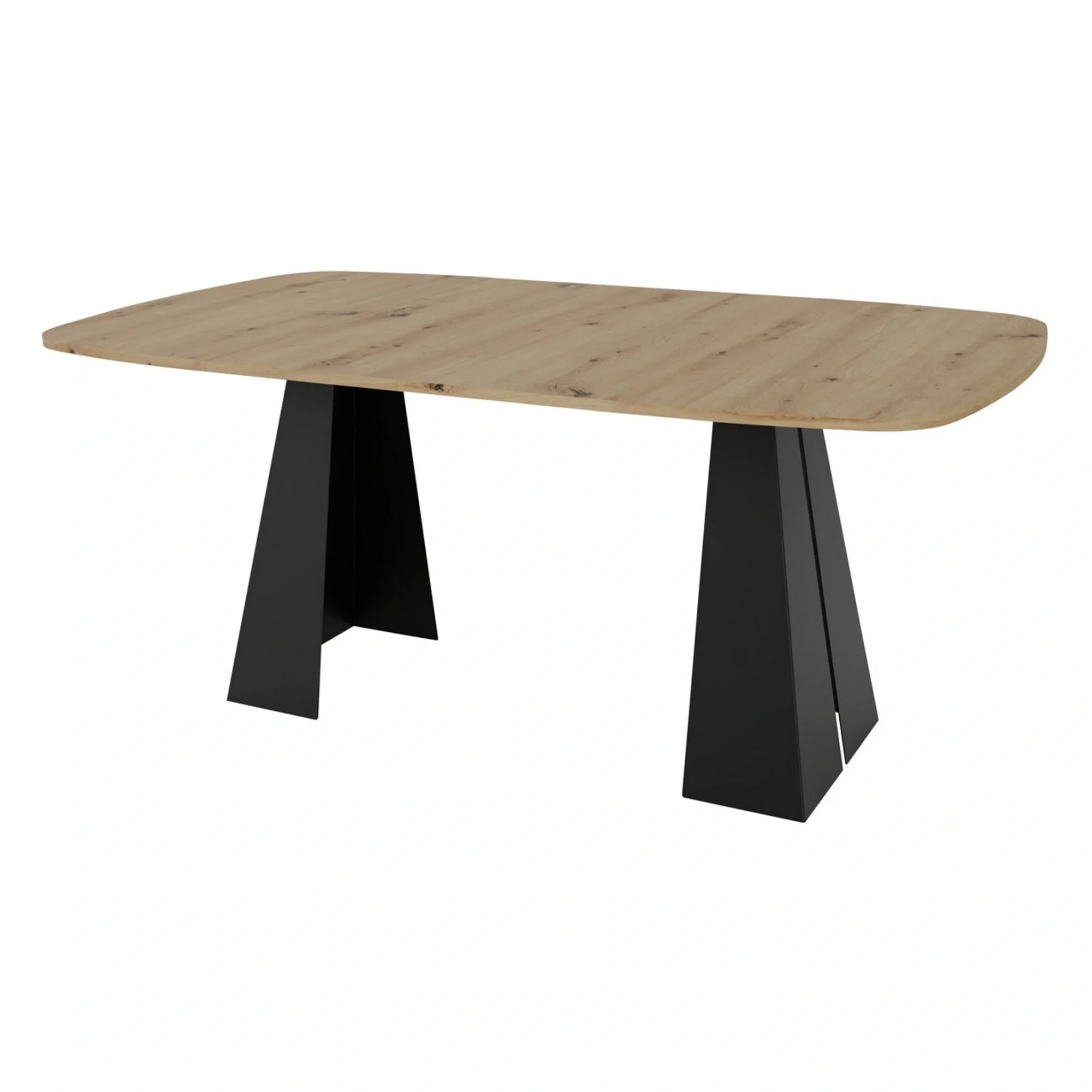Masa extensibila DANGO, stejar artisan/negru, 100/176x100x76 cm - Image 3