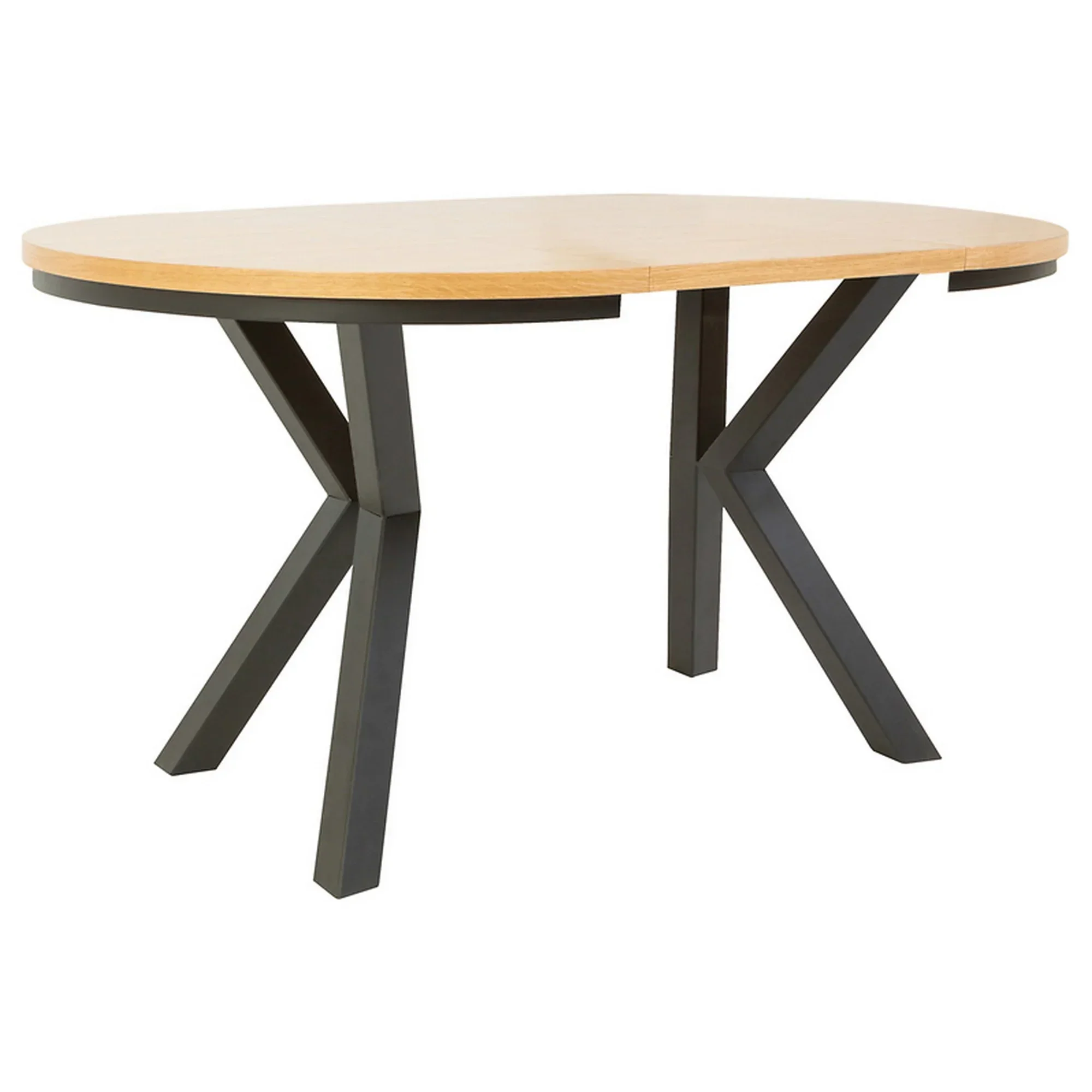 Masa extensibila ELAND, stejar/negru, PAL laminat/metal, 100/200x100x76 cm - Image 3