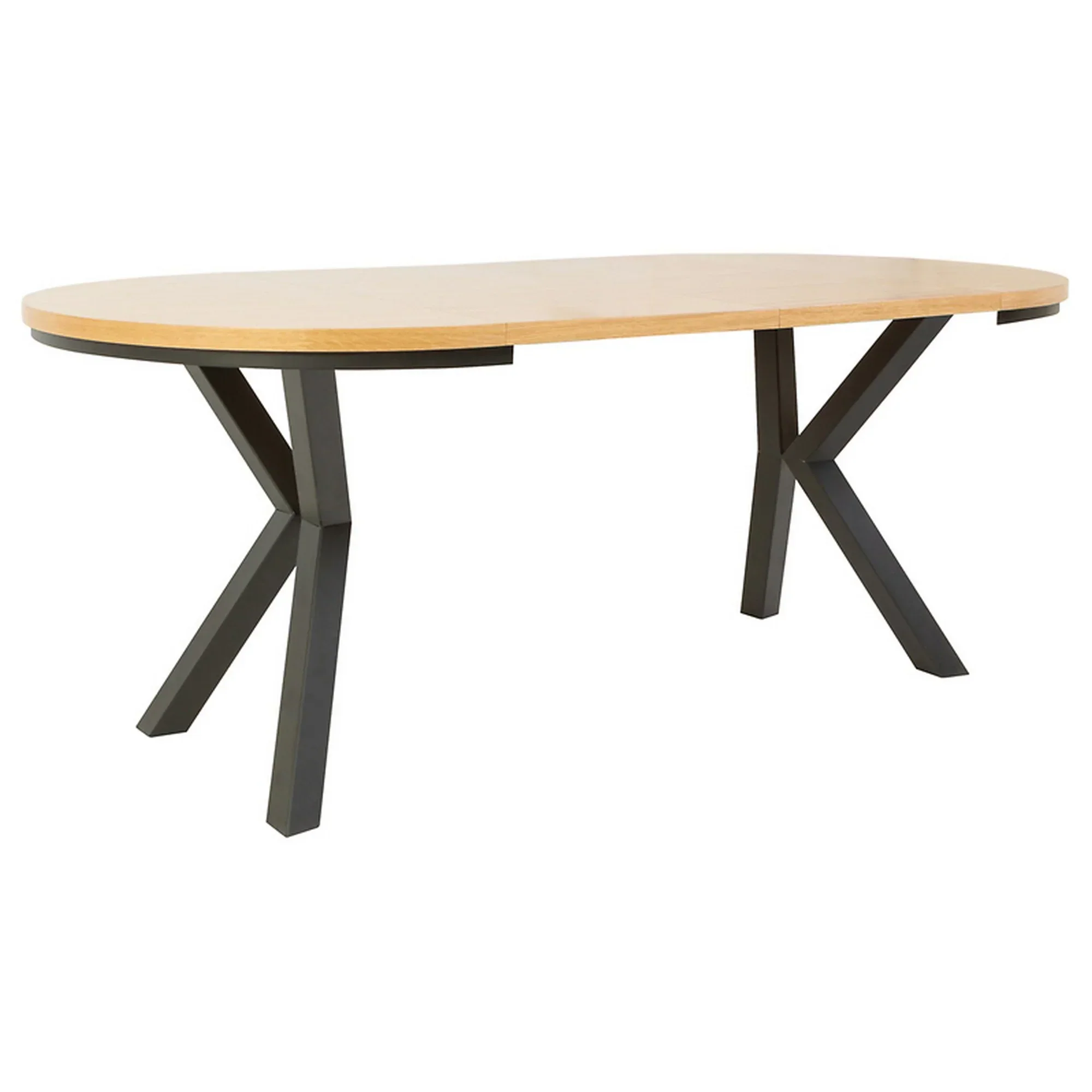 Masa extensibila ELAND, stejar/negru, PAL laminat/metal, 100/200x100x76 cm - Image 4