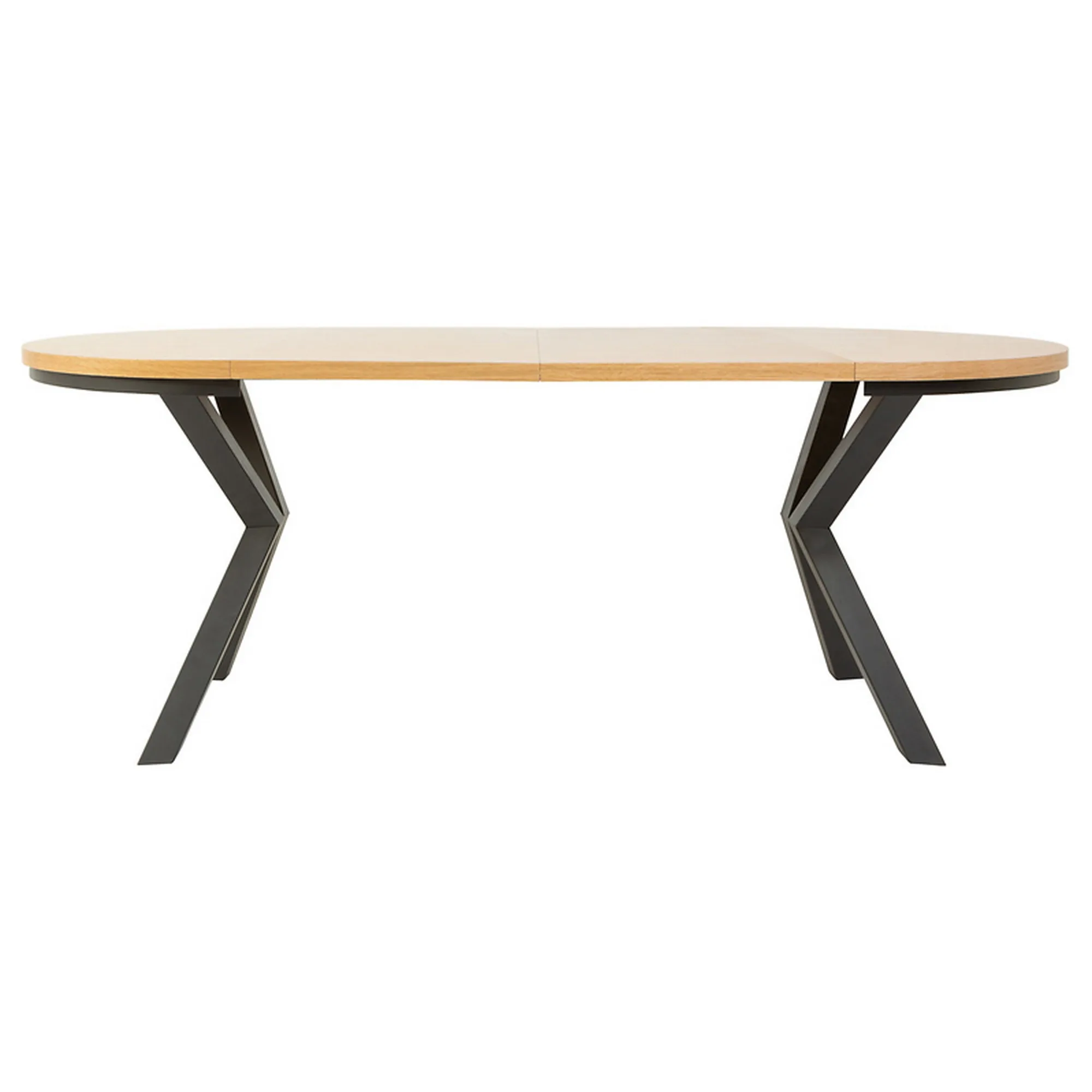 Masa extensibila ELAND, stejar/negru, PAL laminat/metal, 100/200x100x76 cm - Image 5