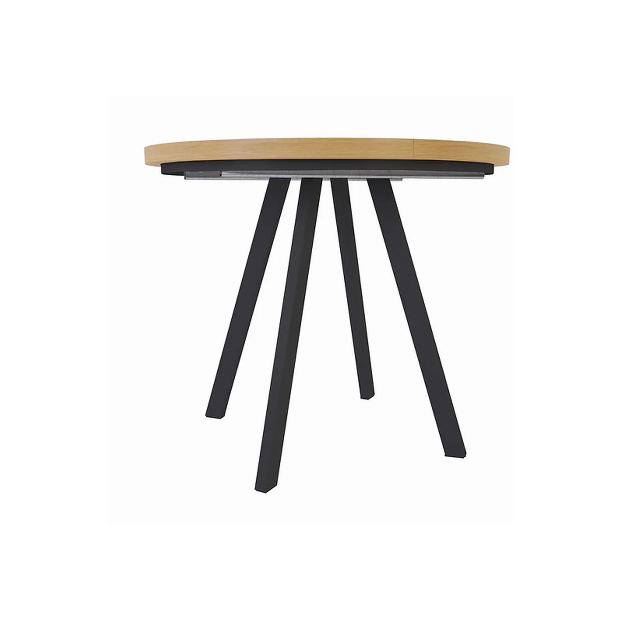 Masa extensibila PARES, stejar artisan/negru, PAL laminat/metal, 90/180x90x76 cm - Image 4
