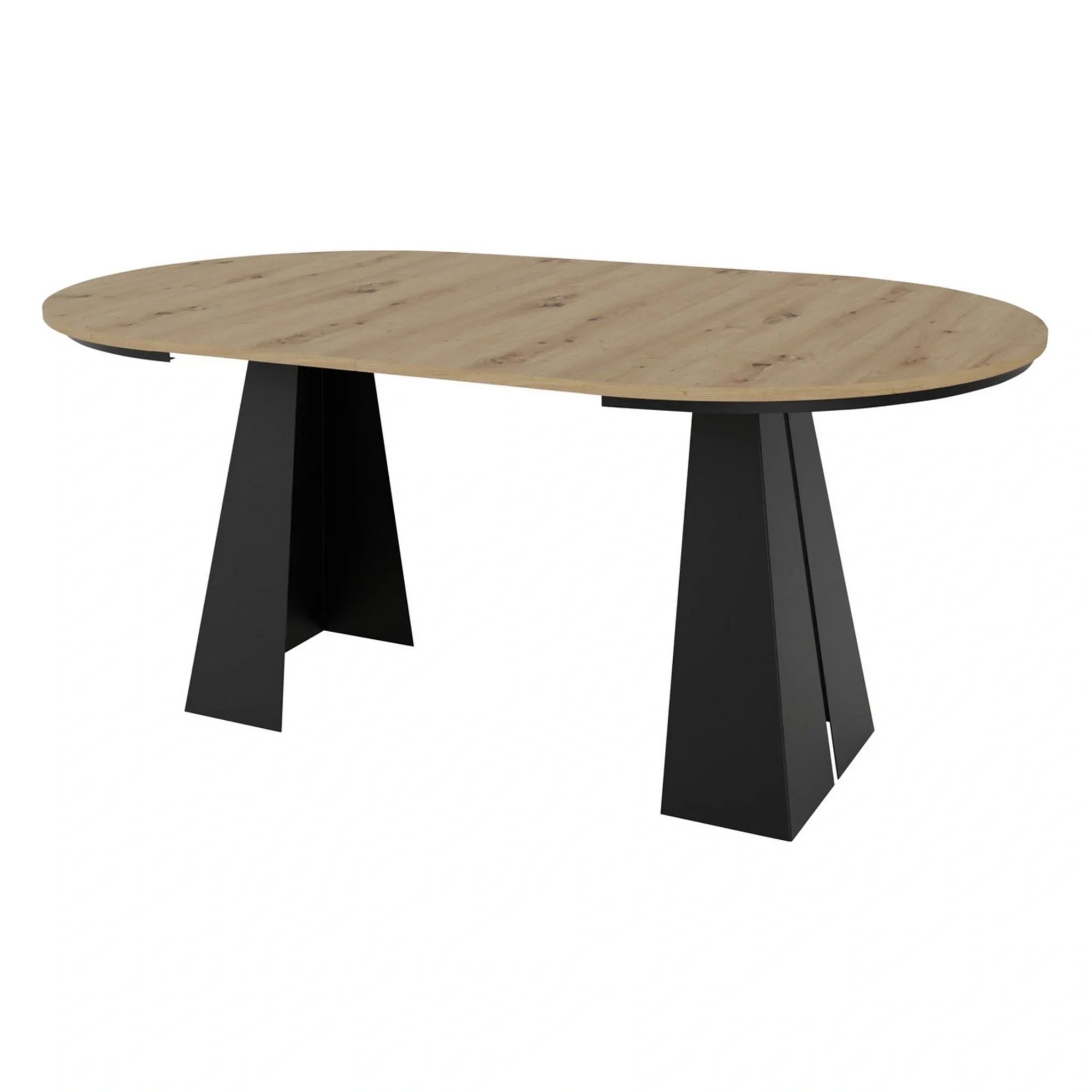 Masa extensibila LORIAN, stejar artisan/negru, 100/176x100x76 cm - Image 3