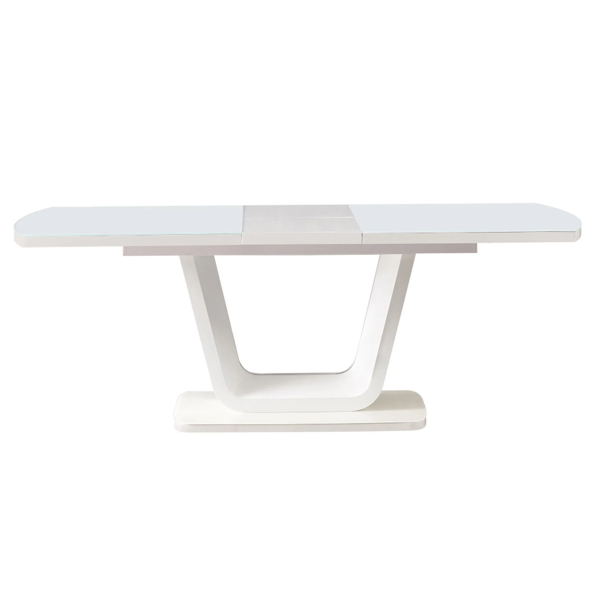 Masa extensibila OLAV, alb, sticla temperata, 160/200x90x75 cm - Image 4