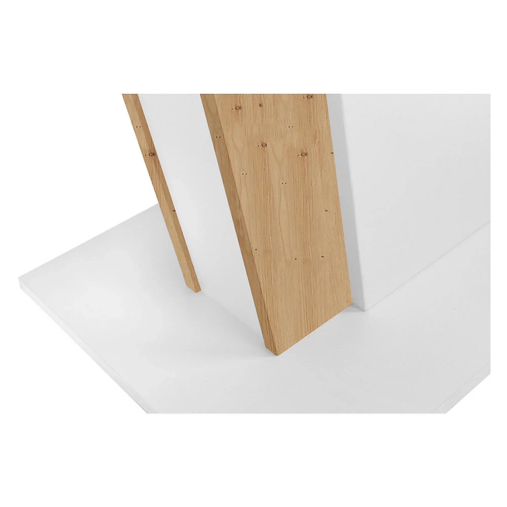 Masa extensibila ZALDER, alb/stejar artisan, PAL, 120/160x68x76 cm - Image 5