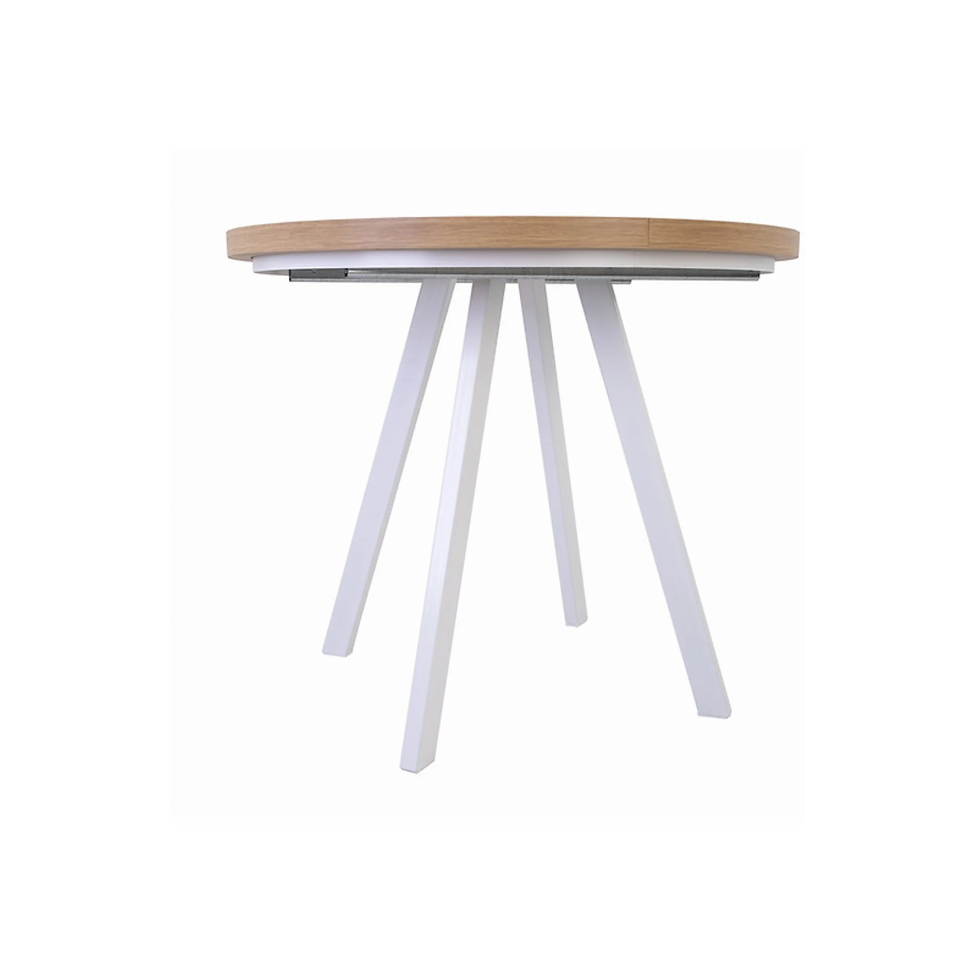 Masa extensibila PARES, stejar wotan/alb, PAL laminat/lemn, 90/180x90x76 cm - Image 5