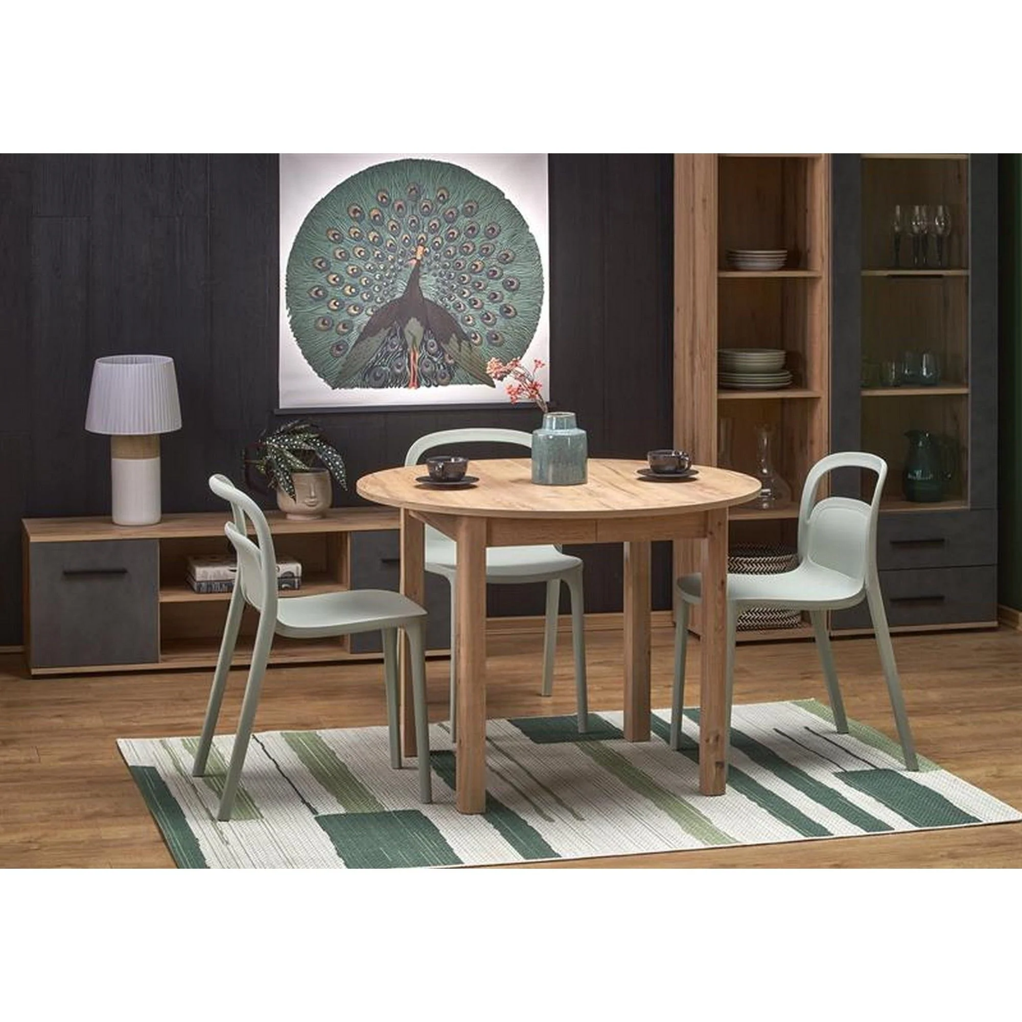 Masa extensibila RINGO, stejar craft, PAL furniruit, 102/142x102x76 cm - Image 3