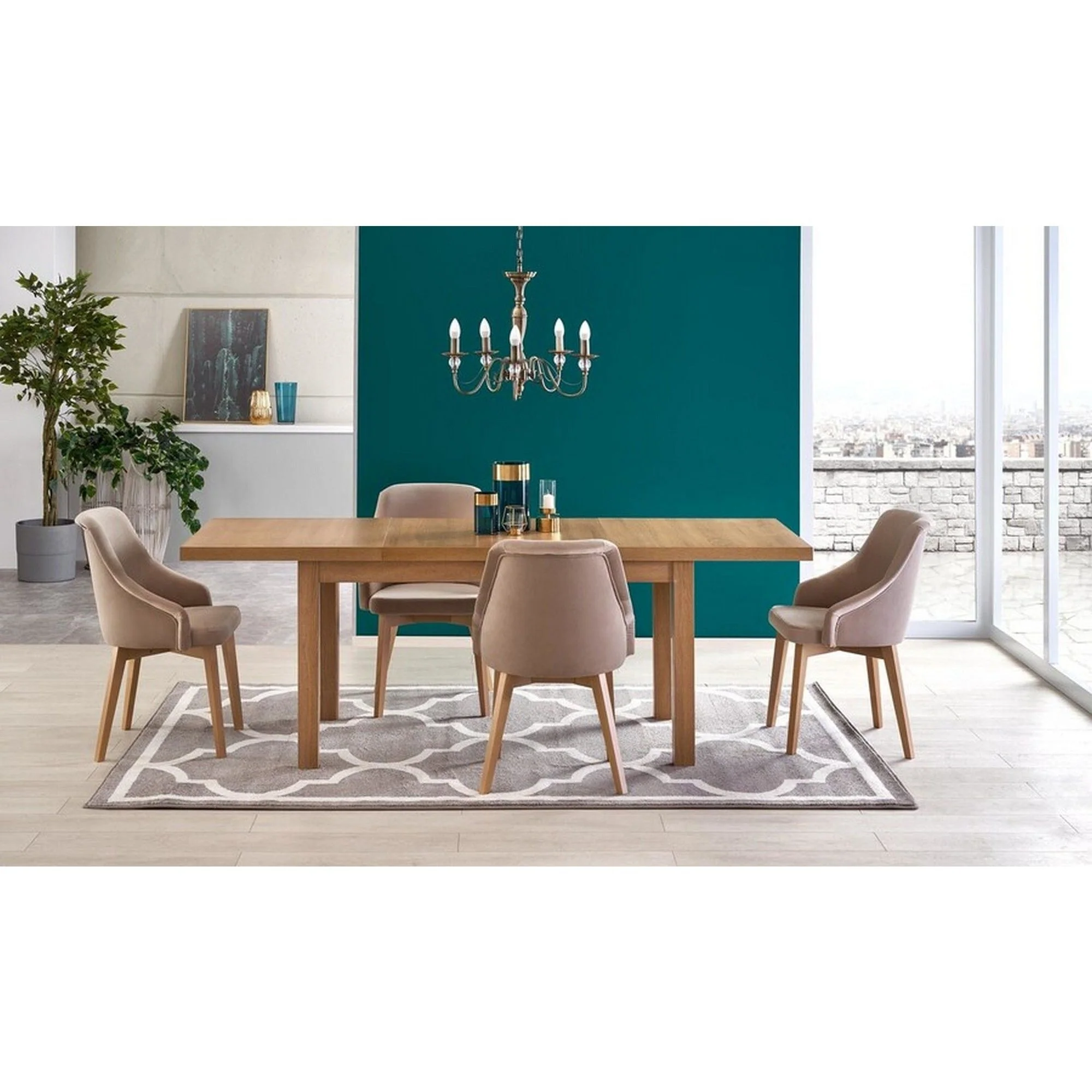 Masa extensibila TIAGO 2, stejar craft, PAL, 140/220X80X79 CM - Image 3