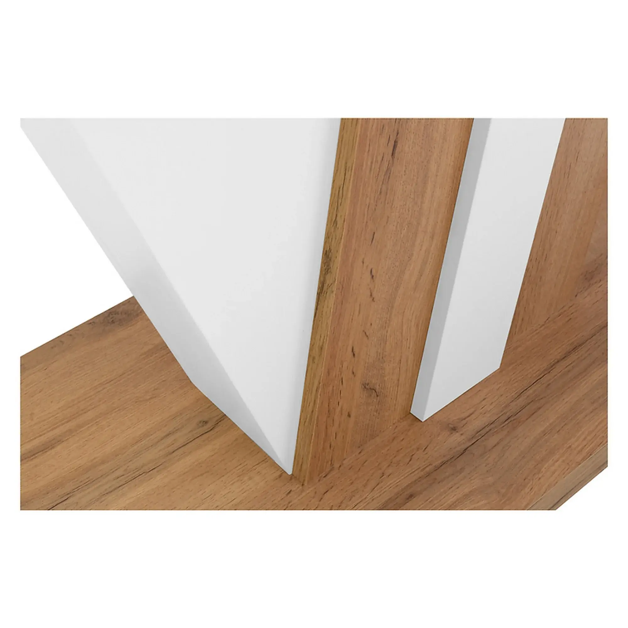 Masa extensibila ZATAR, stejar wotan/alb, PAL laminat, 125/170x75x76 cm - Image 5