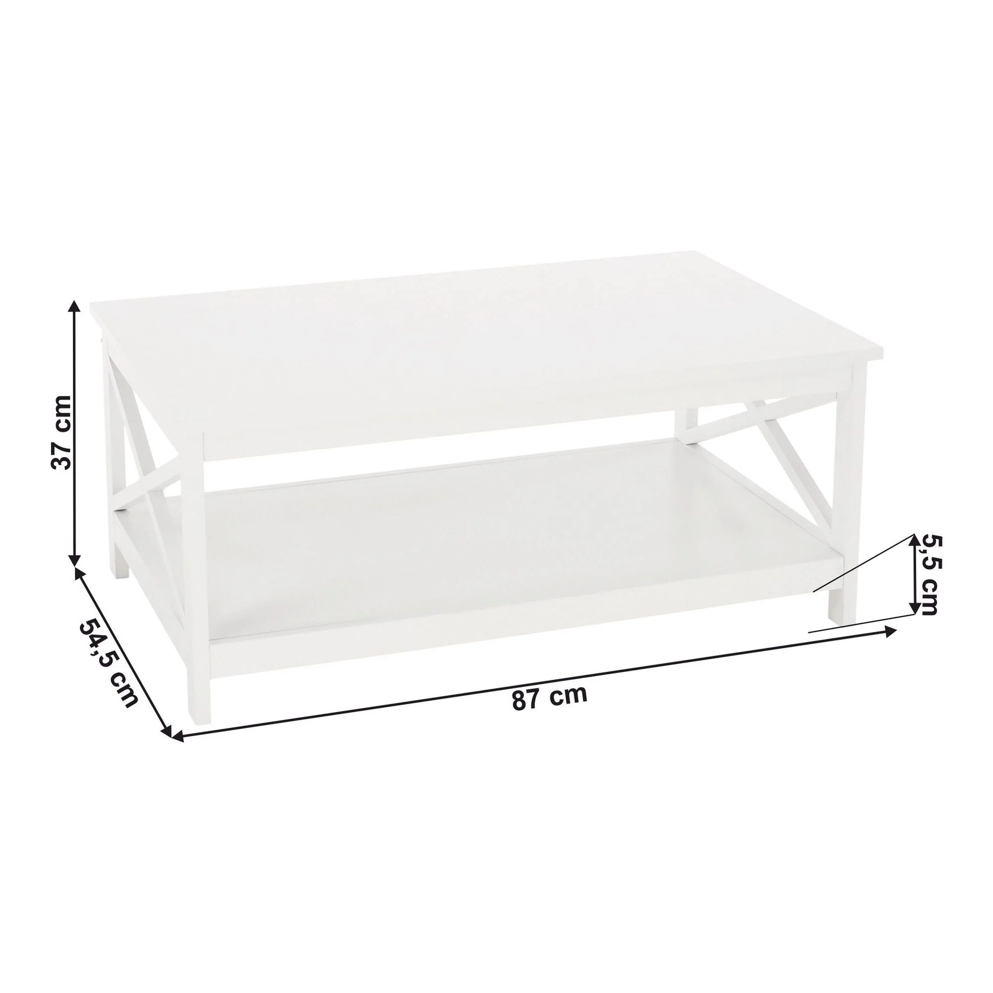 Masuta cafea EDRIA, alb, 87x55x37 cm - Image 4