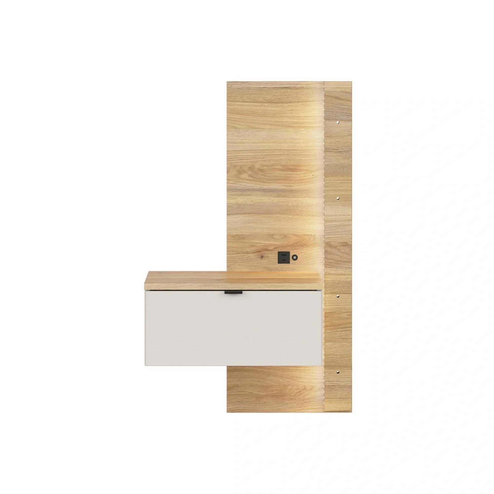 Noptiera GLAMOUR, stejar/casmir, PAL, pe partea stanga, 50x42x98 cm - Image 3