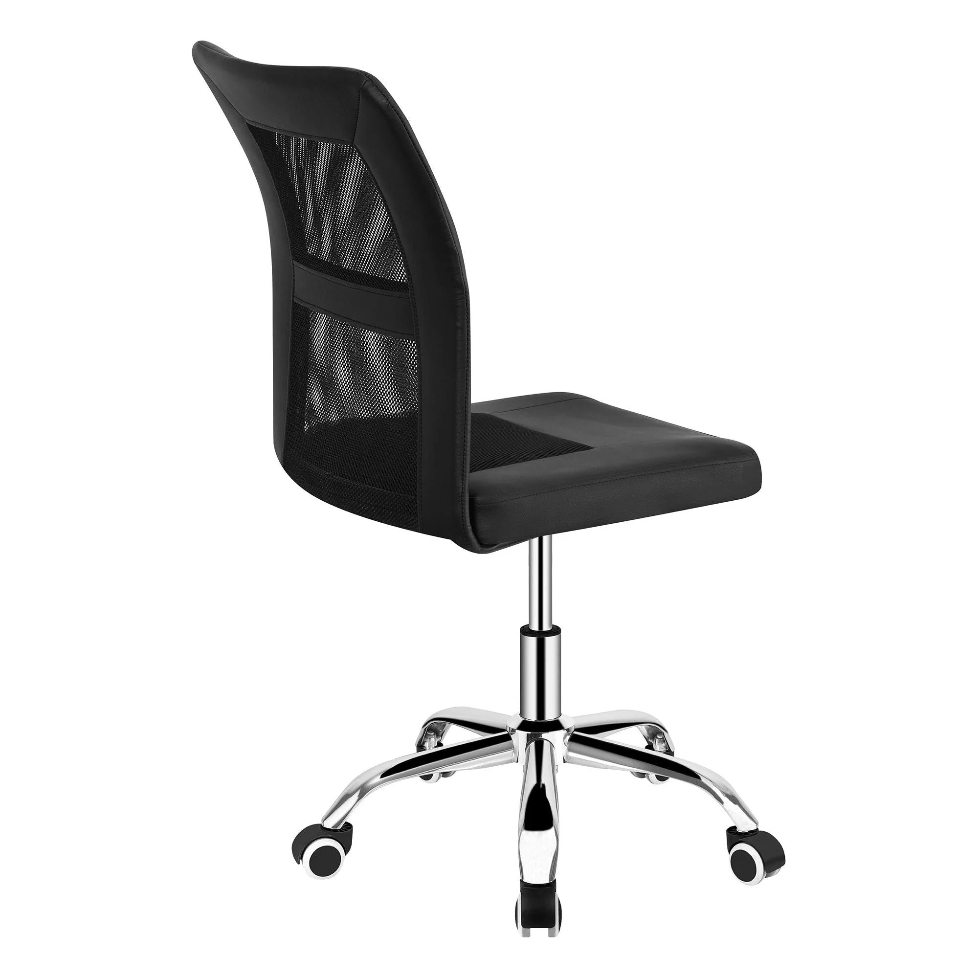 Scaun birou IDOR 2 NEW, negru/crom, plasa/piele ecologica, 45x59x90/100 cm - Image 4