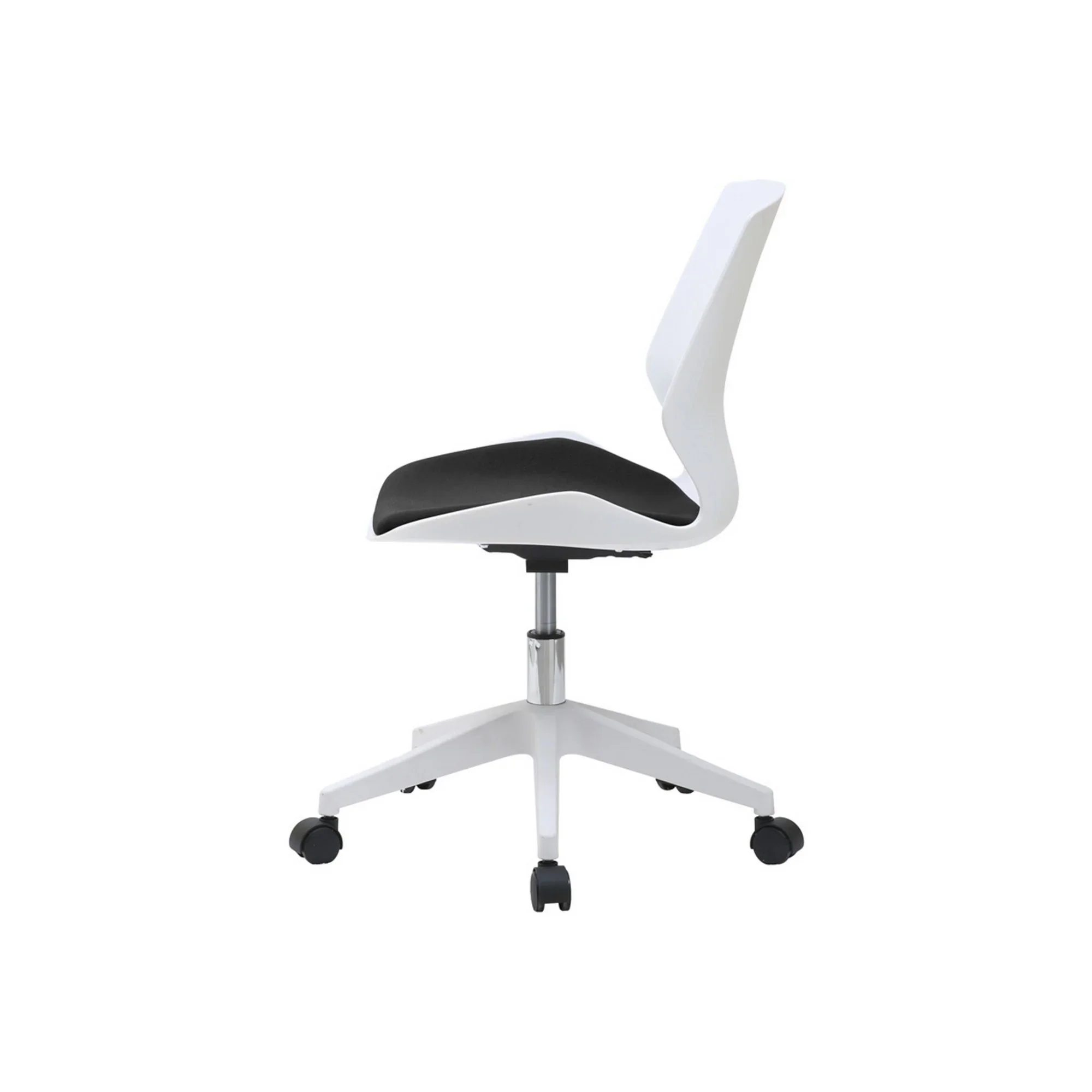 Scaun birou KILI, alb/negru, stofa/plastic, 53x49x82/92 cm - Image 3