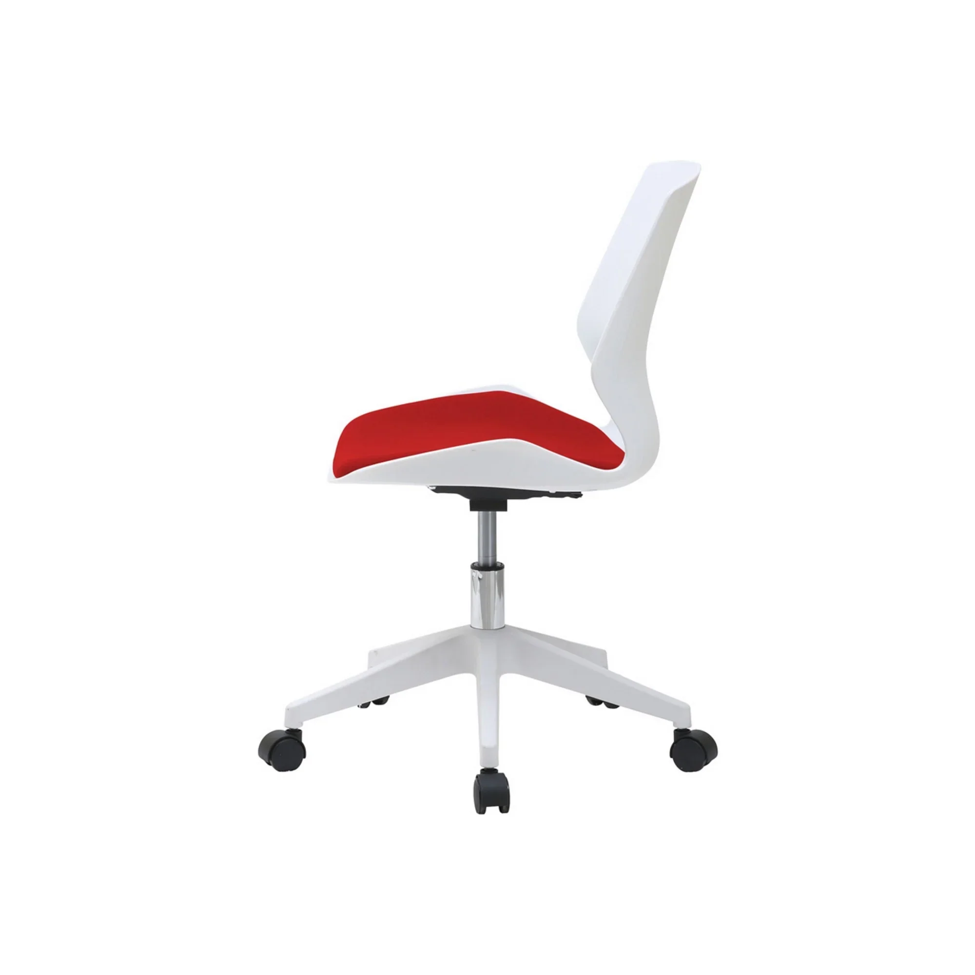 Scaun birou KILI, alb/rosu, stofa/plastic, 53x49x82/92 cm - Image 3
