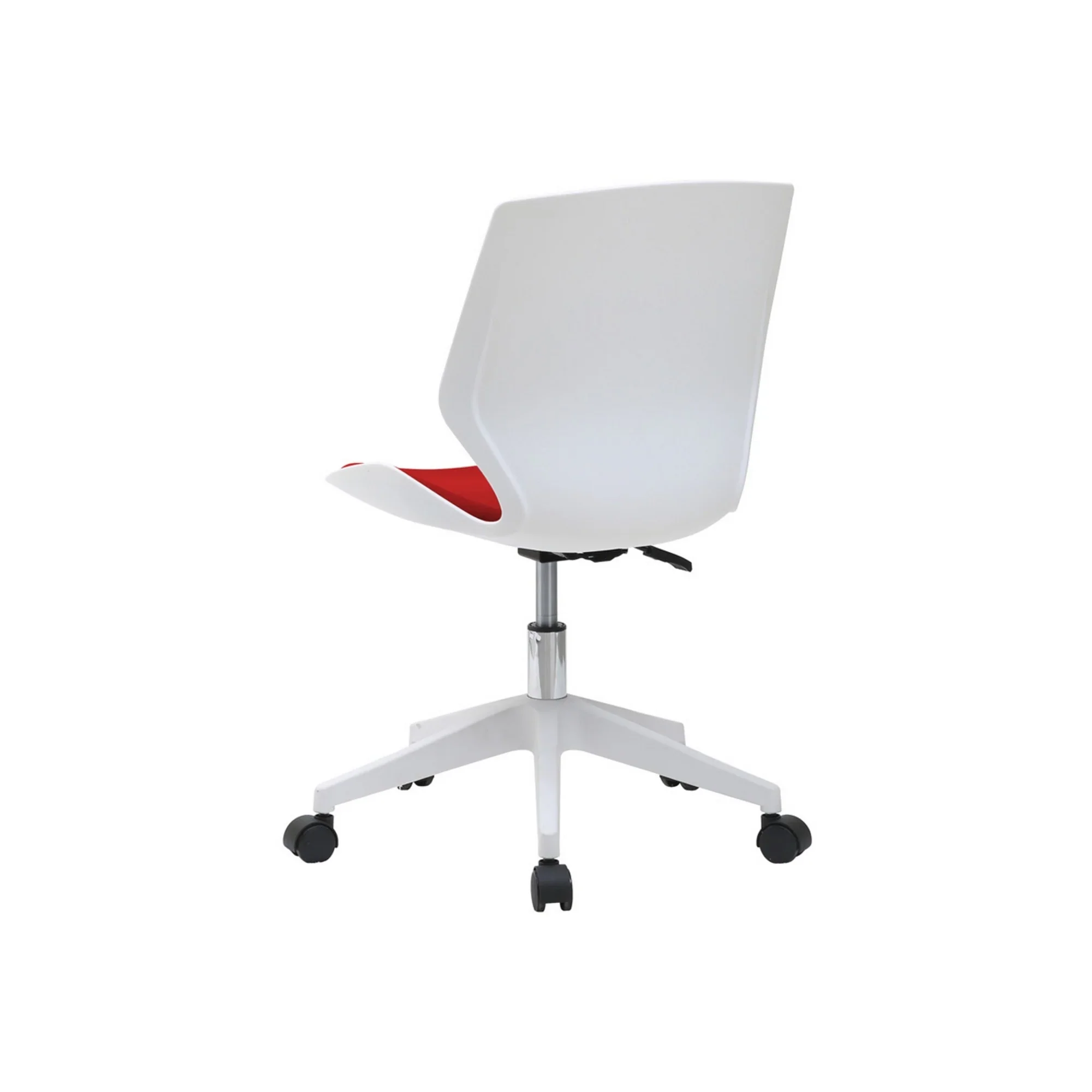 Scaun birou KILI, alb/rosu, stofa/plastic, 53x49x82/92 cm - Image 4