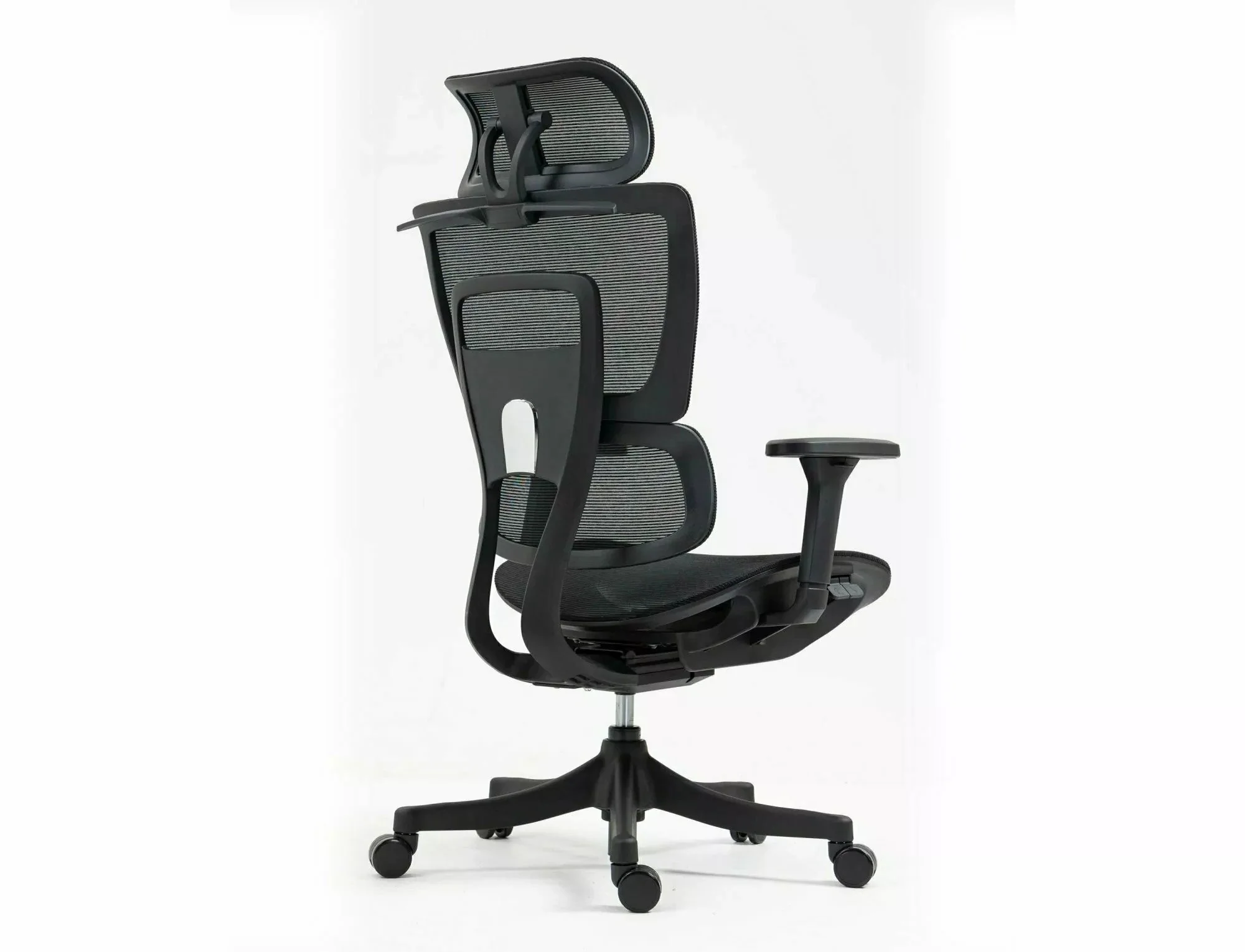 Scaun de birou WINNER, negru, plasa, 64x51x114 cm - Image 3