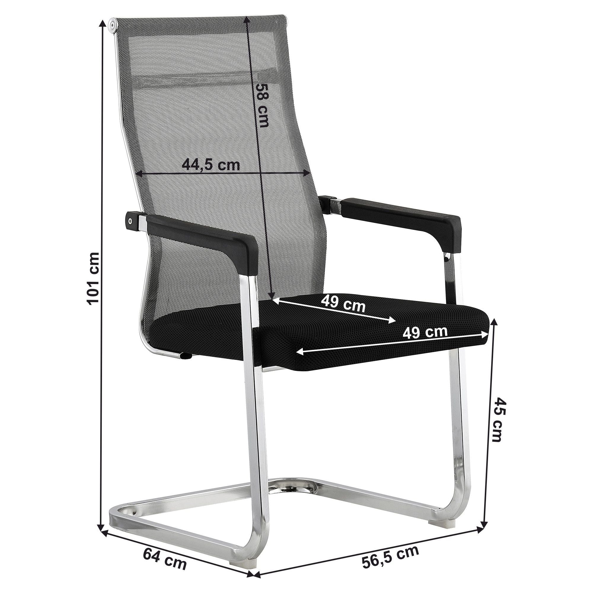 Scaun RIMALA NEW, gri/negru, plasa/metal, 56.5x64x101 cm - Image 6