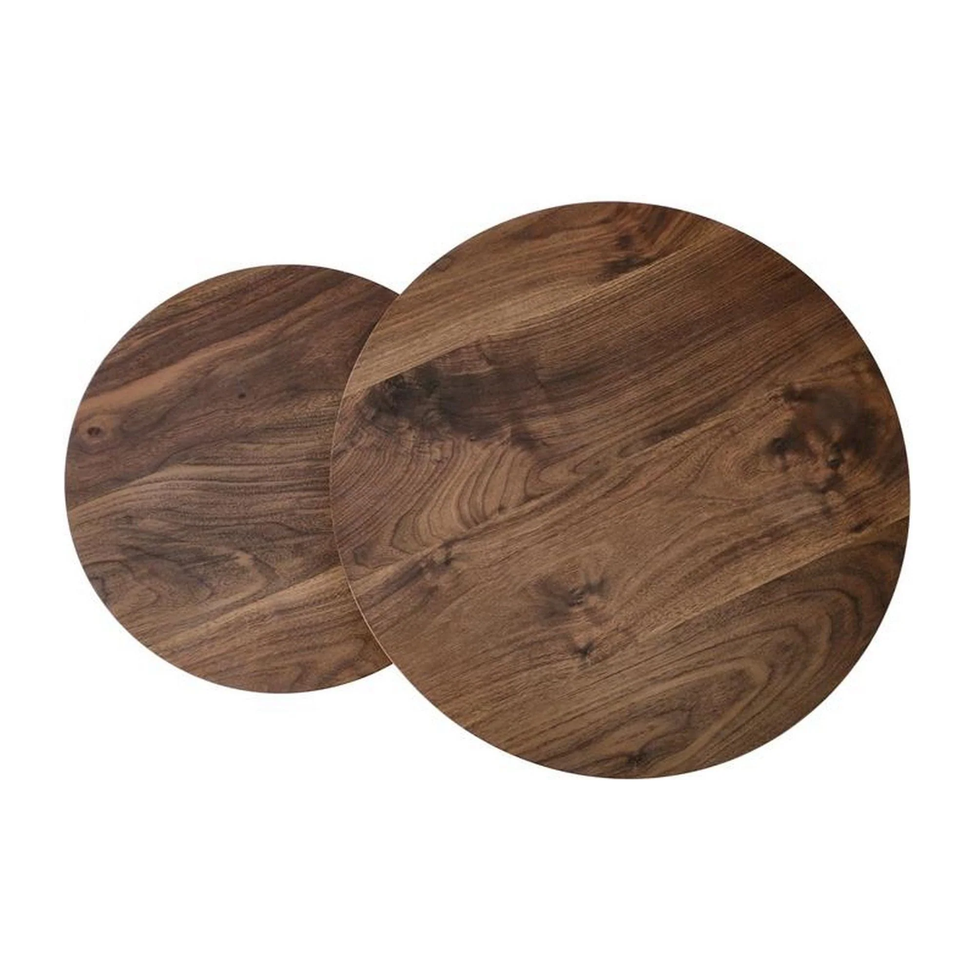 Set 2 masute de cafea OREO, nuc/negru furniruit, 53x45 cm si 43x35 cm - Image 7
